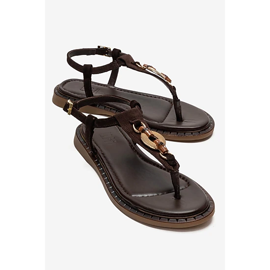 Forever & Always Womens Tiana Leather Buckled Sandals