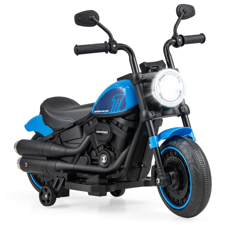 Hivvago Kids Electric Motorcycle with Training Wheels and LED Headlights