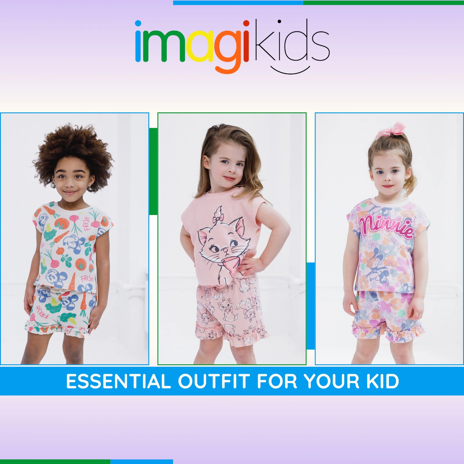 Disney Girls' 2-Piece T-Shirt and Shorts Set