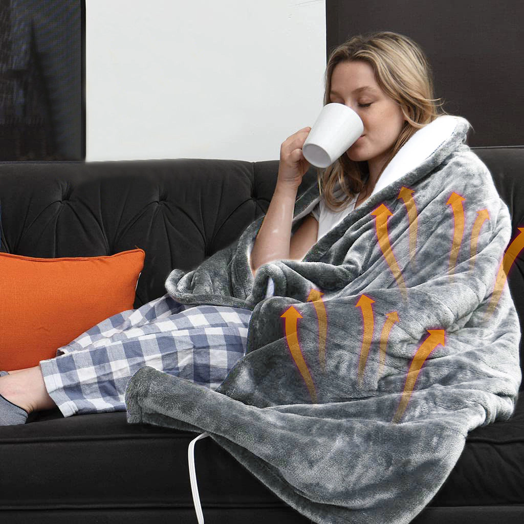 GBruno Flannel Electric Heated Throw Blanket 50x59 In