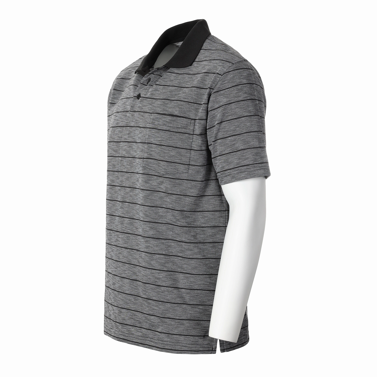 Gioberti Men's Regular Fit Yarn Dye Striped Short Sleeve Polo Shirt With Pocket