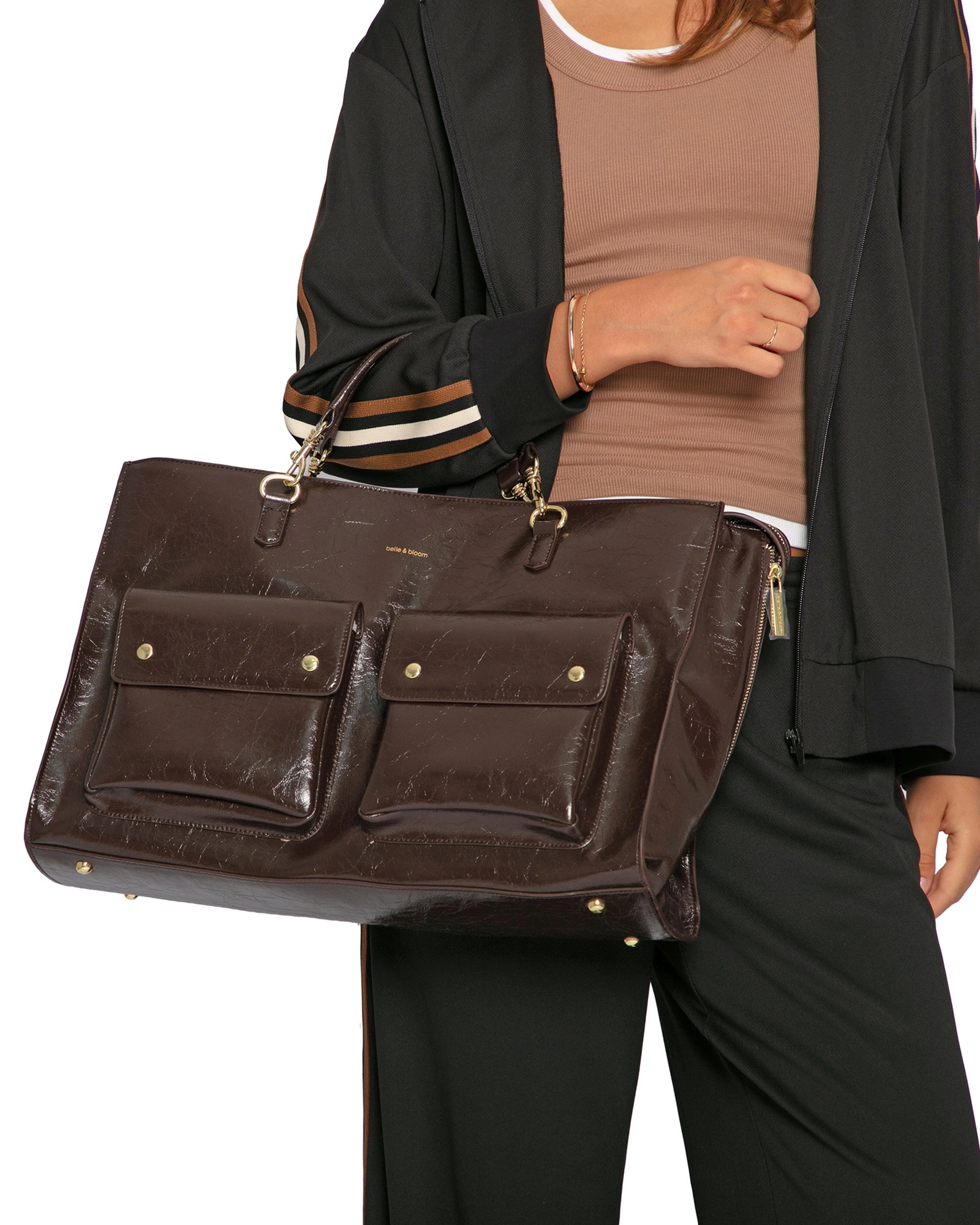 Belle & Bloom Womens Reflections Leather Shoulder Bag