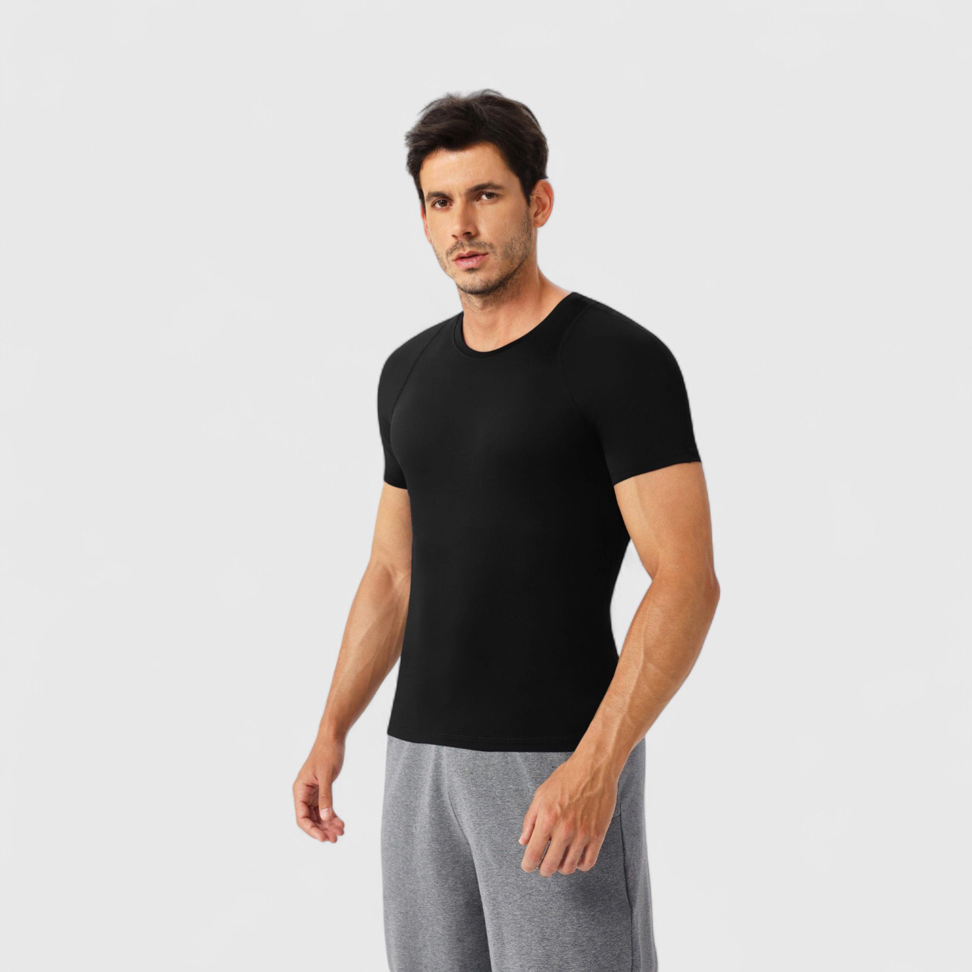 Anna-Kaci Men's Fitted Short Sleeve Performance T-Shirt with Stretch Fabric and Moisture-Wicking Comfort