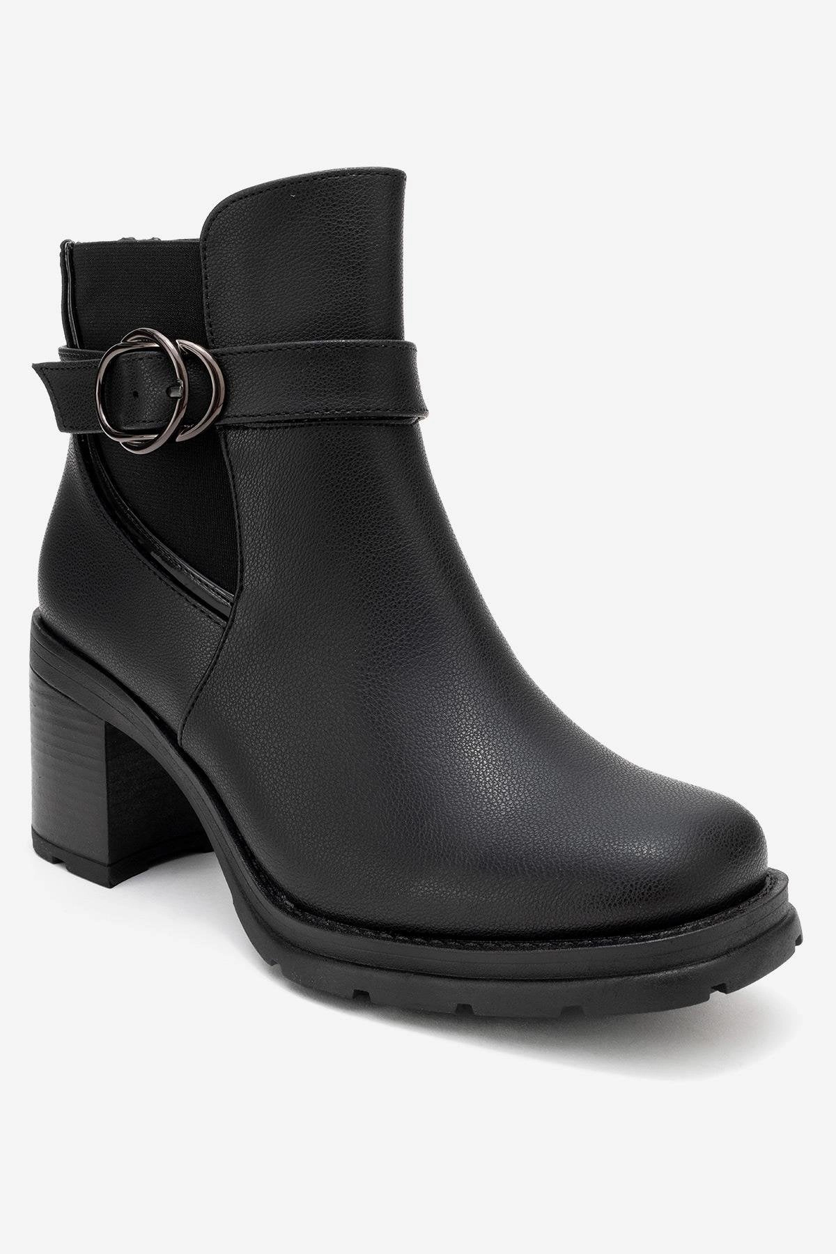 Prologue Shoes Womens Heile Buckle Block Heel Boot
