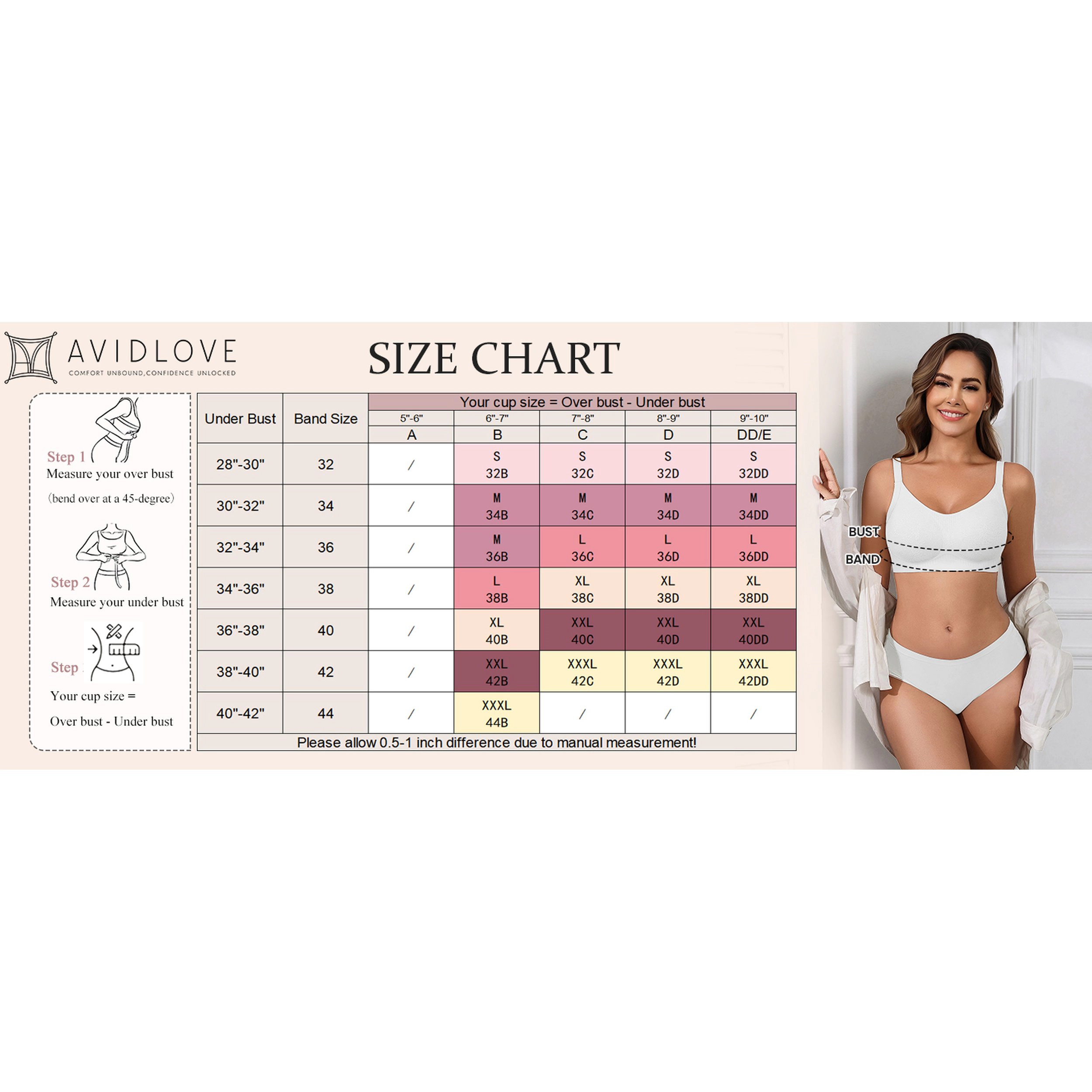 Avidlove Women's Seamless Wireless Full Coverage Bra
