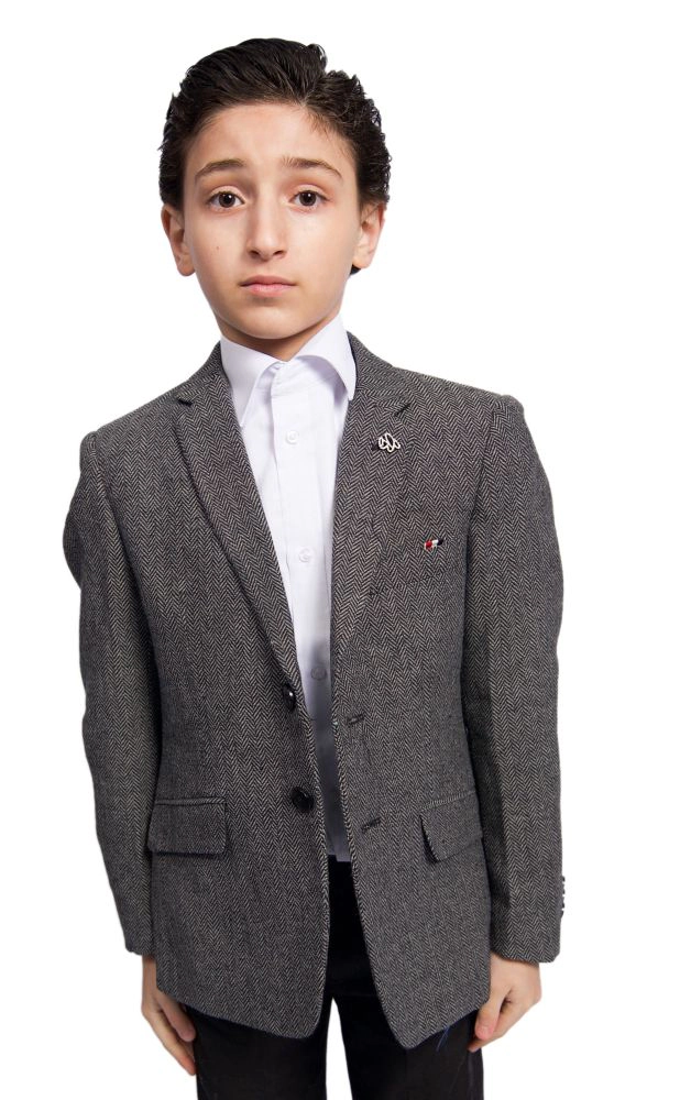Elie Balleh Boys Slim Fit Herringbone Stylish