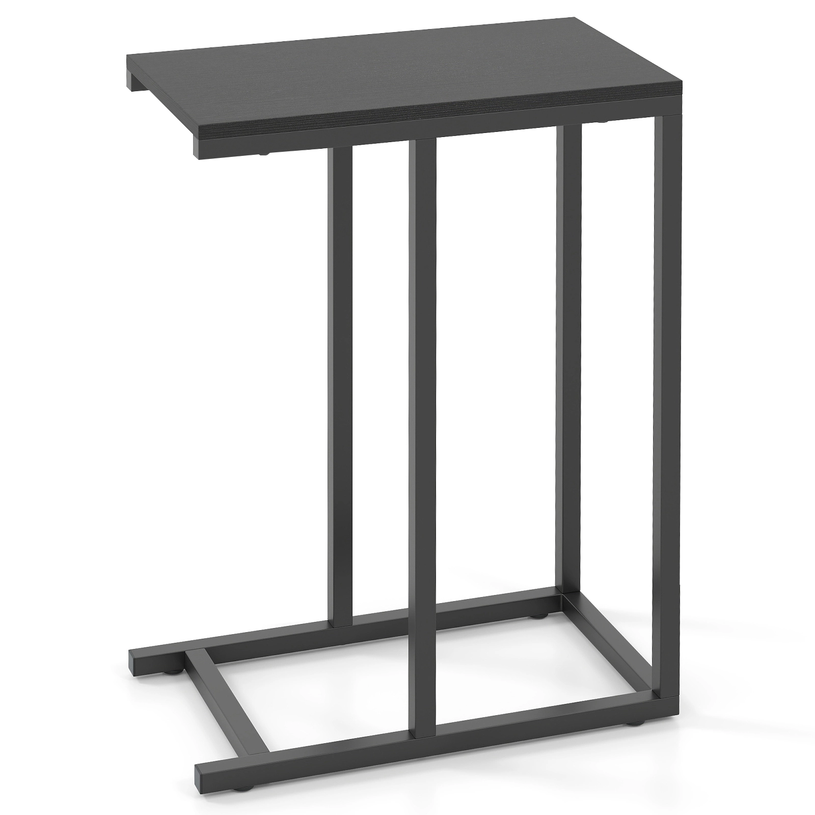 Slickblue Narrow C End Table with Wood Grain Top for Living Room Bedroom