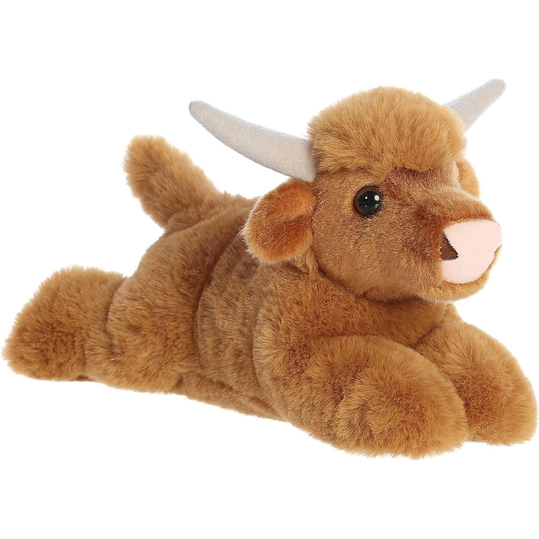 Aurora Mini Flopsie Highland Cow 8-Inch Stuffed Animal Plush