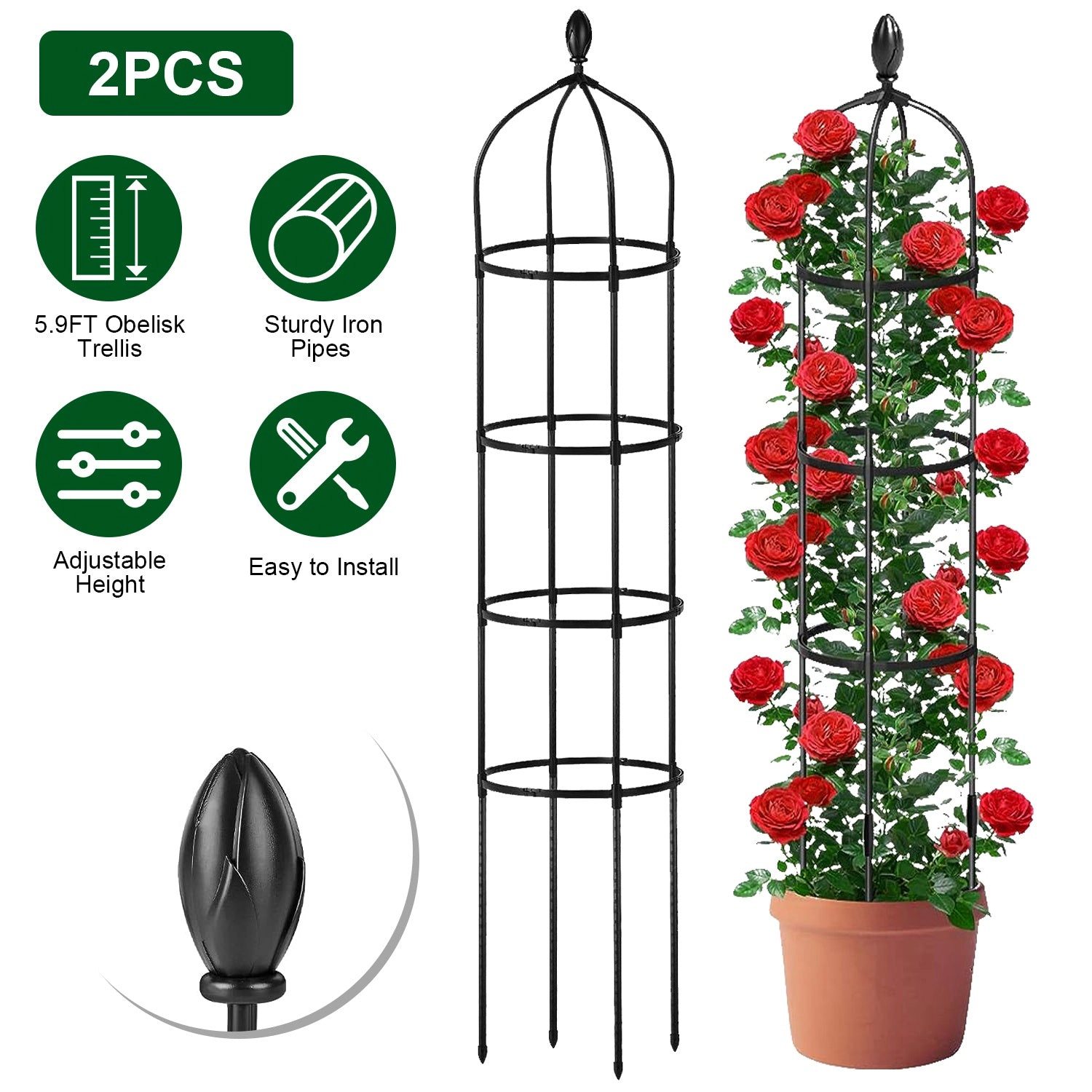 IMounTEK Unisex Adjustable Garden Obelisk Trellis