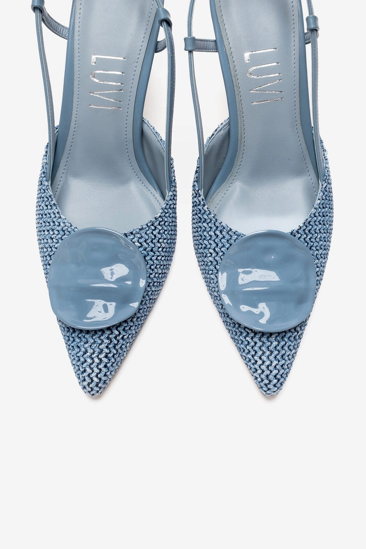 Prologue Shoes Womens Levia Woven Pointed Toe Slingback Pump