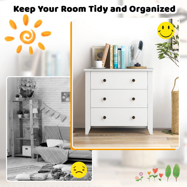 Hivvago Multi-Functional 3-Drawer Chest for Bedroom Use