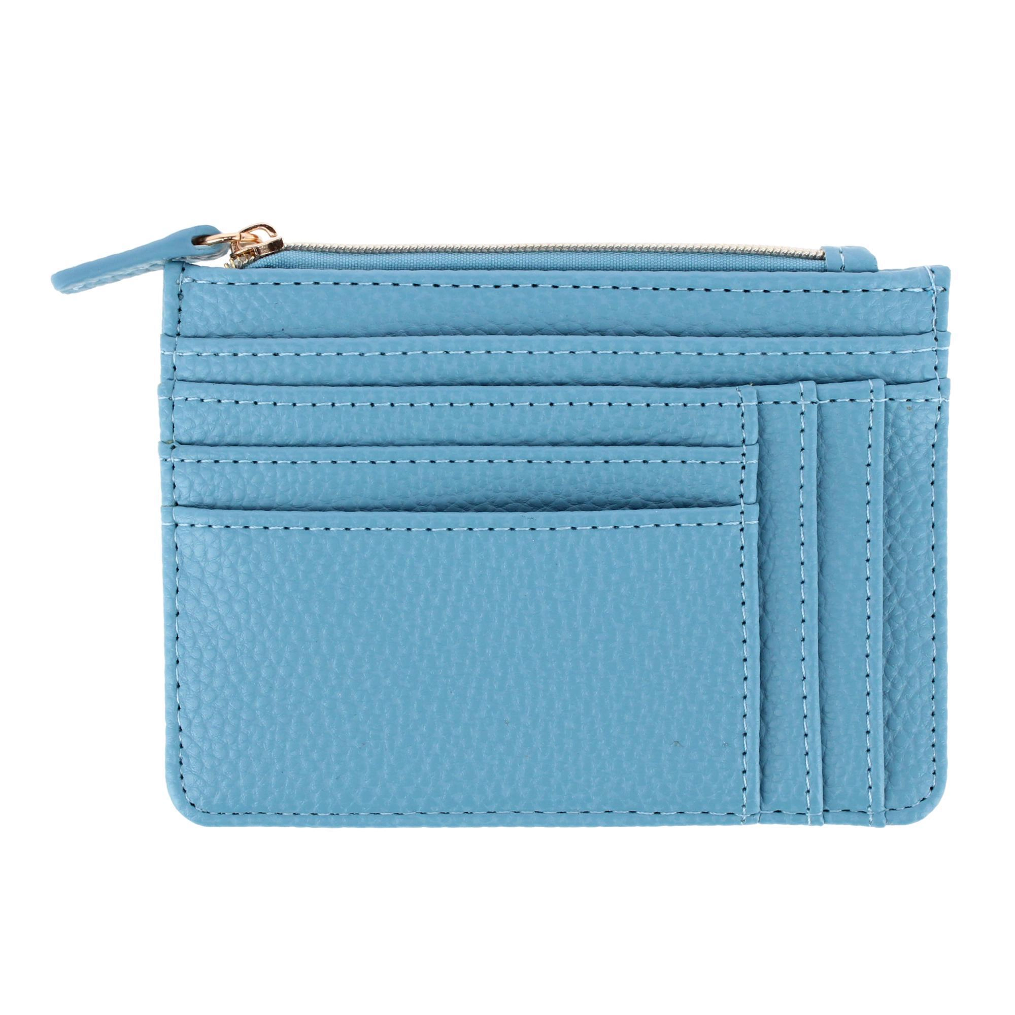 Julia Buxton Women's Colorful Premium Faux Leather Slot Coin Case Purse