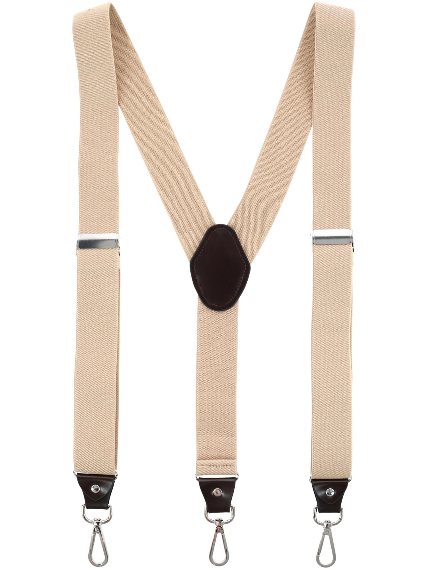 CTM Men's 1.375 Inch Wide Suspender with Drop Tab Swivel Hook Ends