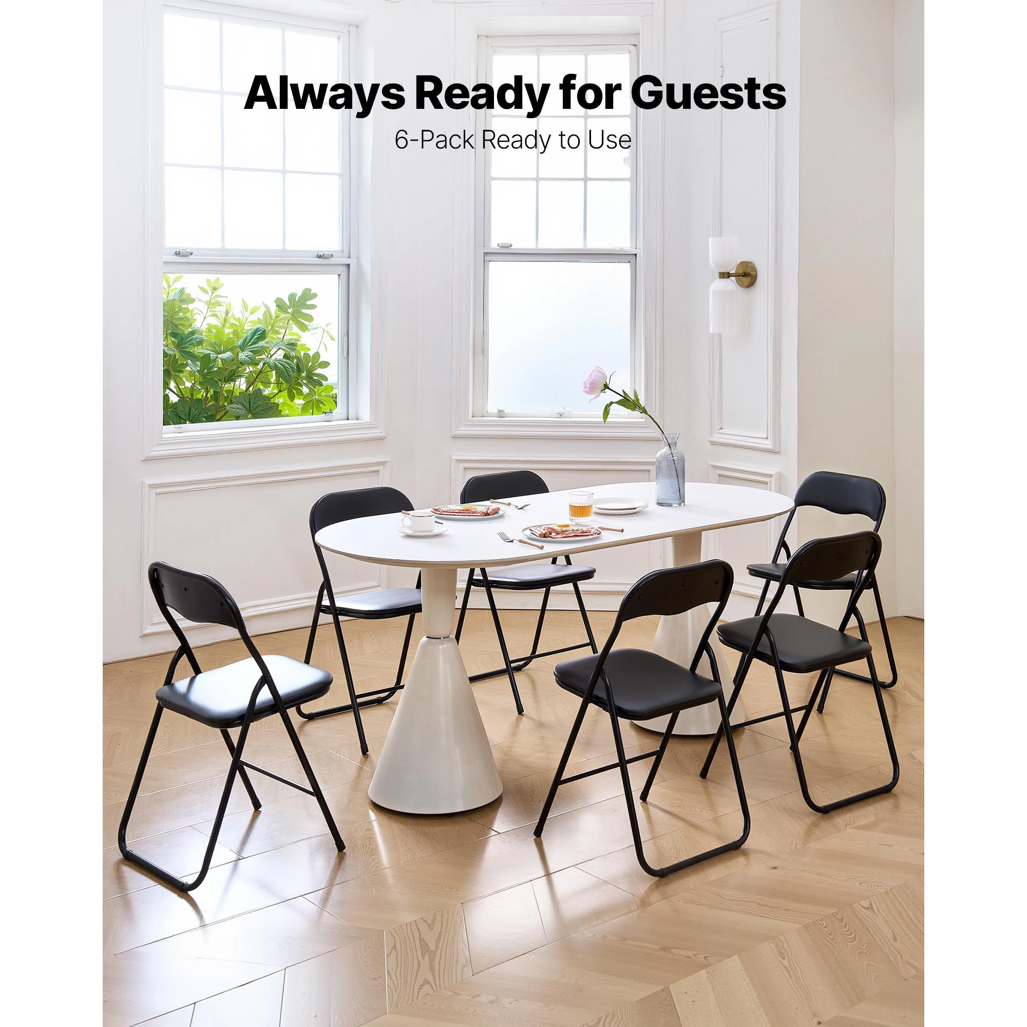 HONGGE Folding Chairs Foldable Chairs with Heavy Duty Metal Frame Portable Folding Card Table Chairs Stackable Seats