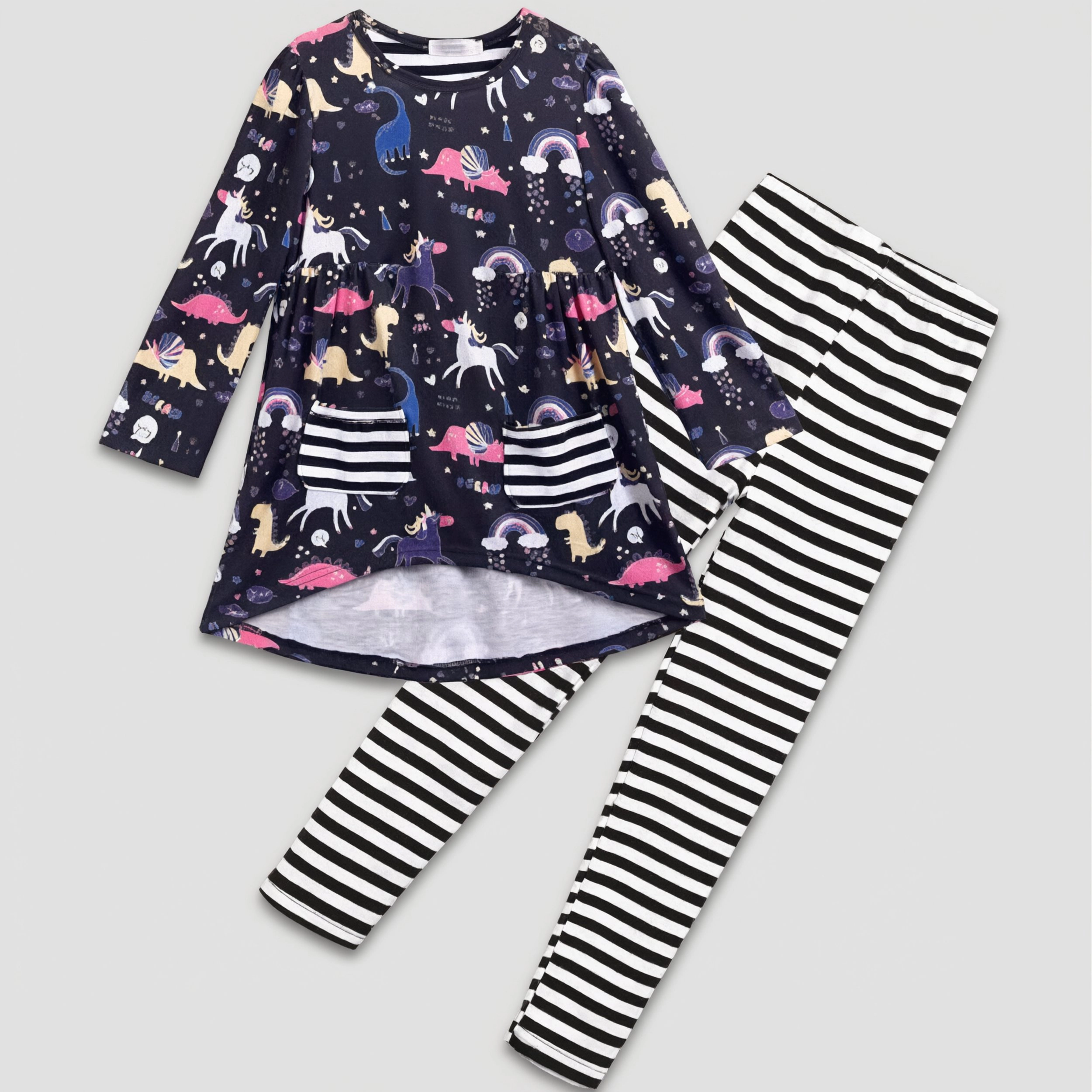 Arshiner Little Girls Outfits Cute Clothing Sets Long Sleeve Pants With Pockets