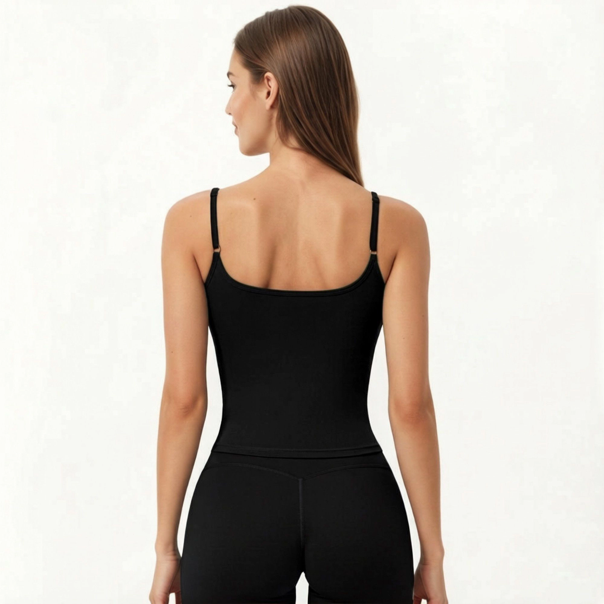 Anna-Kaci Women's Spaghetti Strap Active Cami Top with Scoop Neck and Smooth Stretch Fit