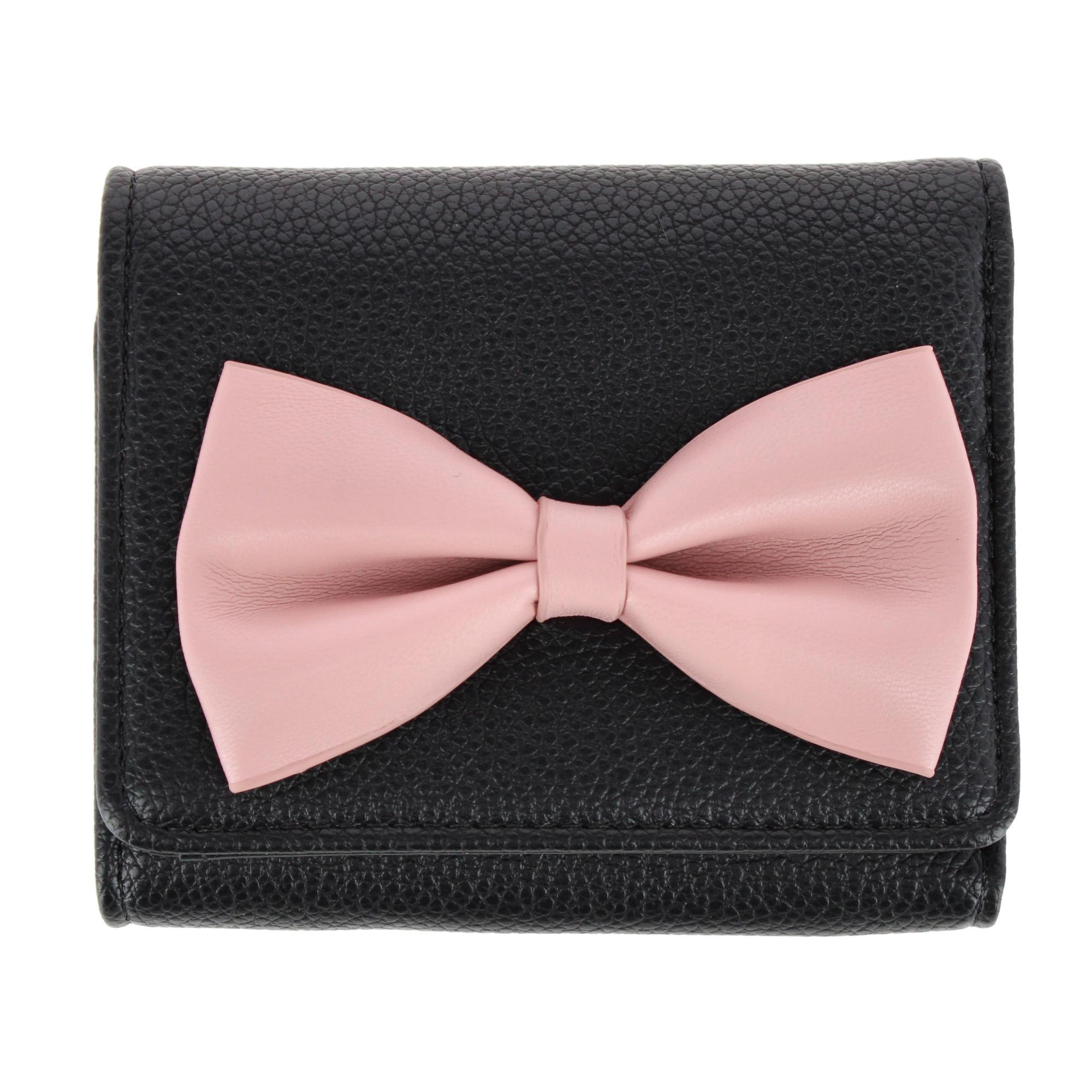 CTM Women's Premium Faux Leather Bow Accent Tri-Fold Wallet