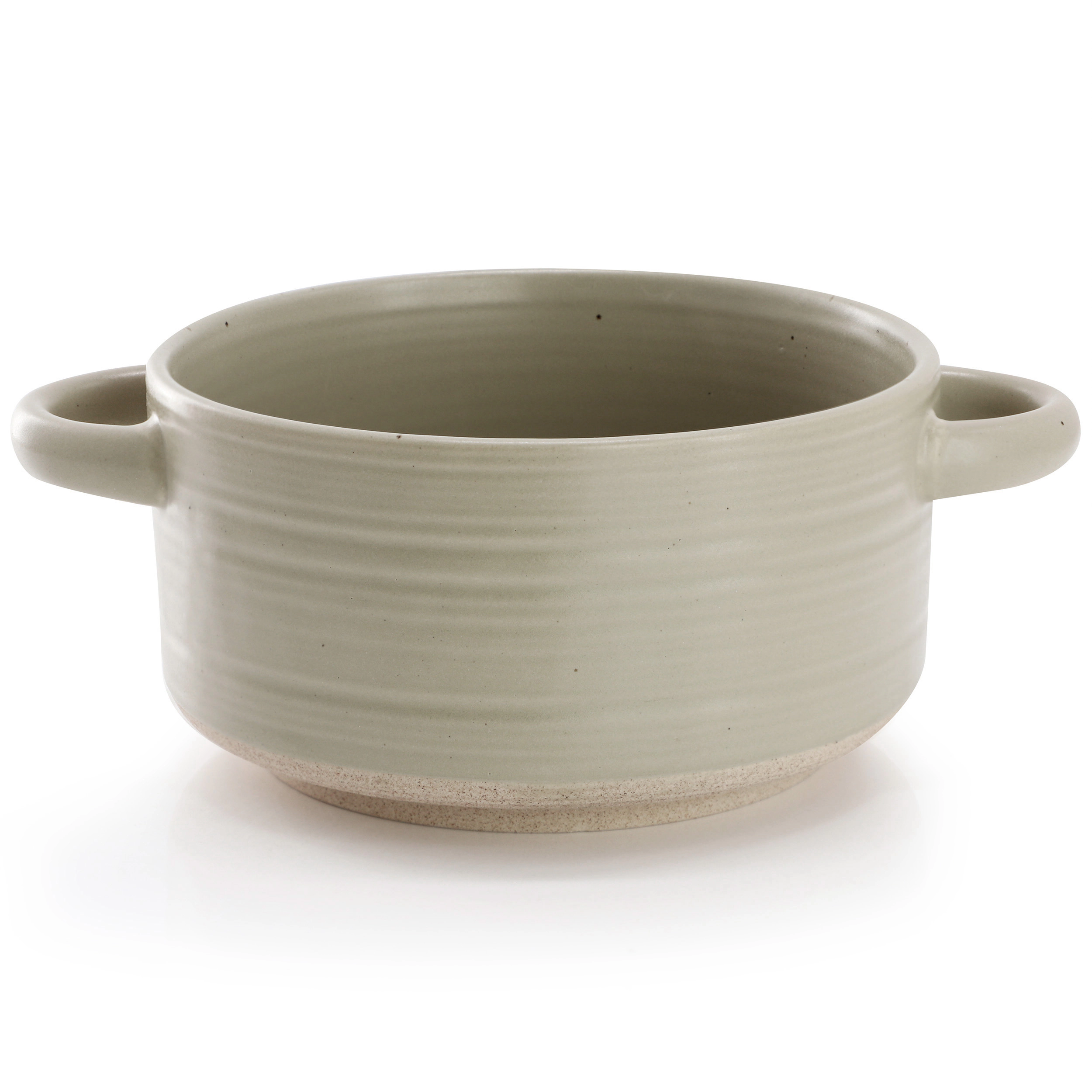 Gibson Elite Monaco Circle 6 Piece Inch Stoneware Soup Bowls with Handles Cream
