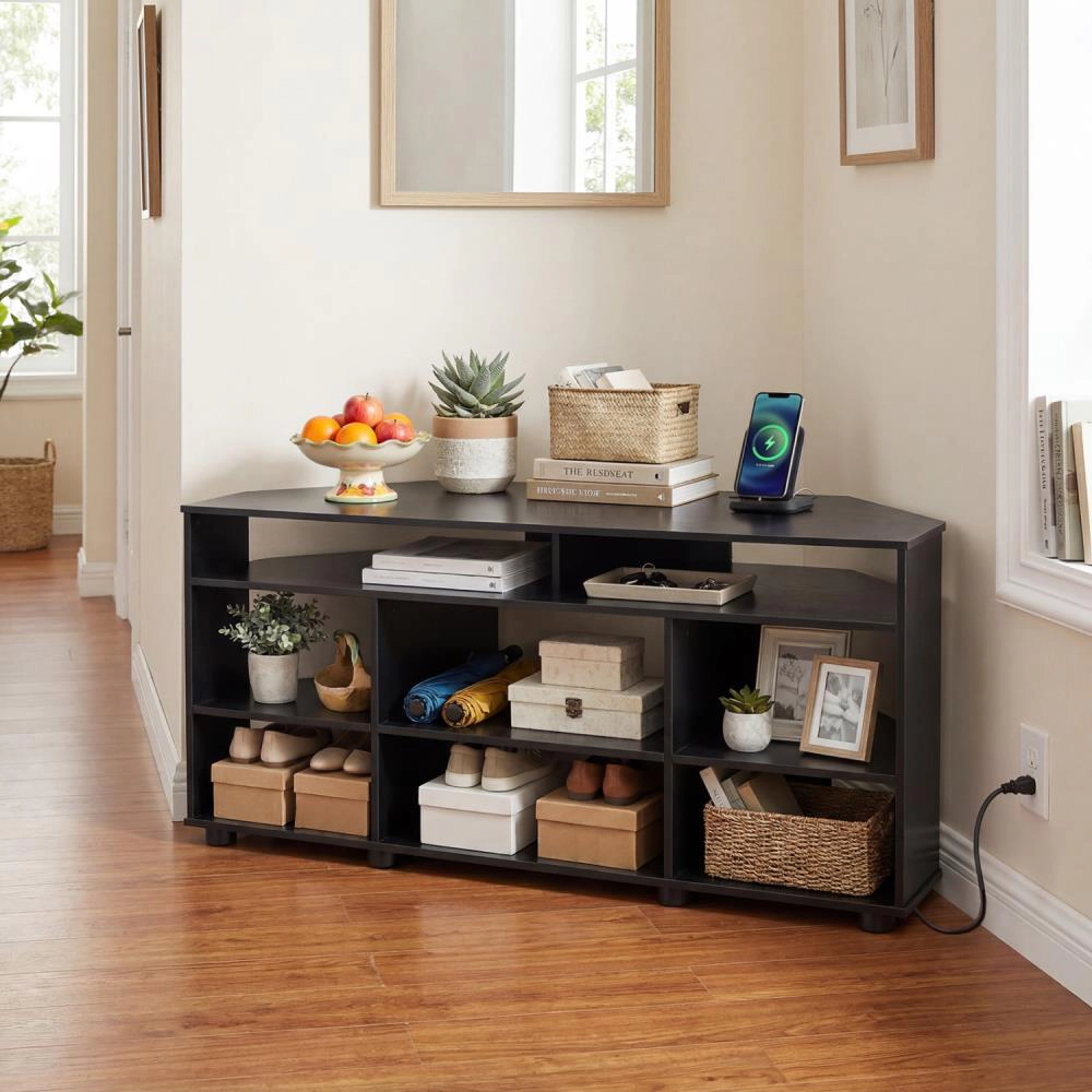 Hivvago Corner Entertainment Center Tv Stand For Tvs Up To 55 Inch