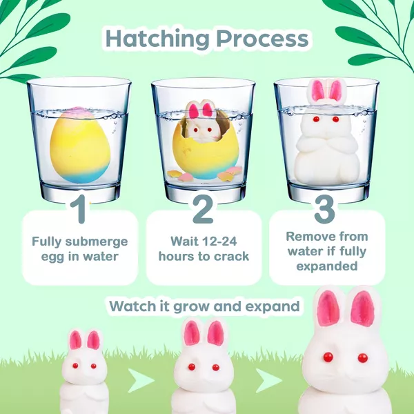 Sperric Easter Unicorn Hatching Eggs, 6 Pack Pre-Filled Easter Egg Toys Surprise Growing Unicorn Chicken & Bunny Egg Toy