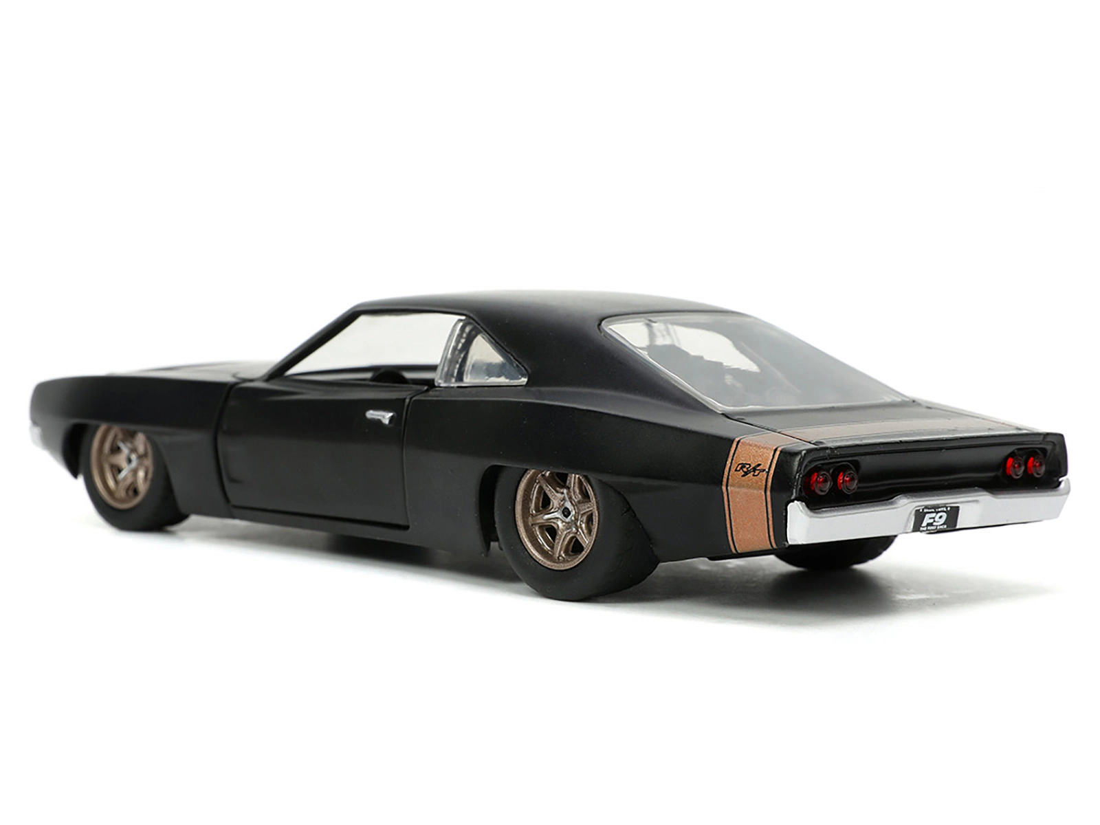 Jada 1968 Dodge Charger Widebody Matt Black with Bronze Tail Stripe "F9" (2021) Movie "Fast & Furious" Series