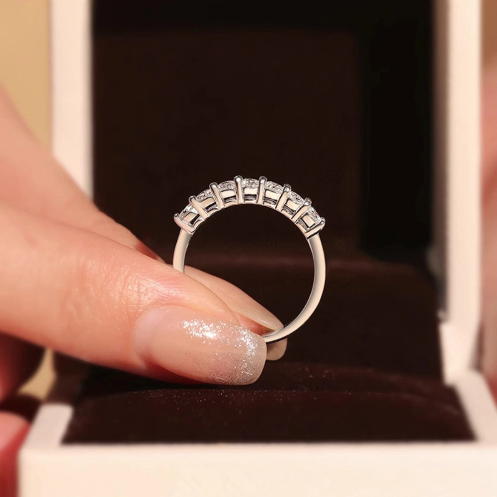 Wardrobe Whimsy Pave Cubic Zirconia Half Eternity Stackable Band Rings Set