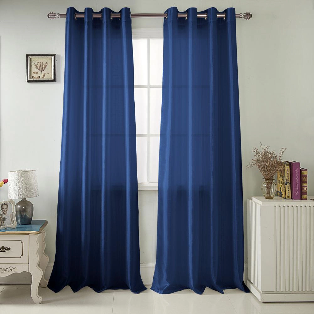 Olivia Gray Nancy Elegant Faux Silk Grommet Curtain Panel with 8 Bronze Metal Grommets - 54" x 63" each