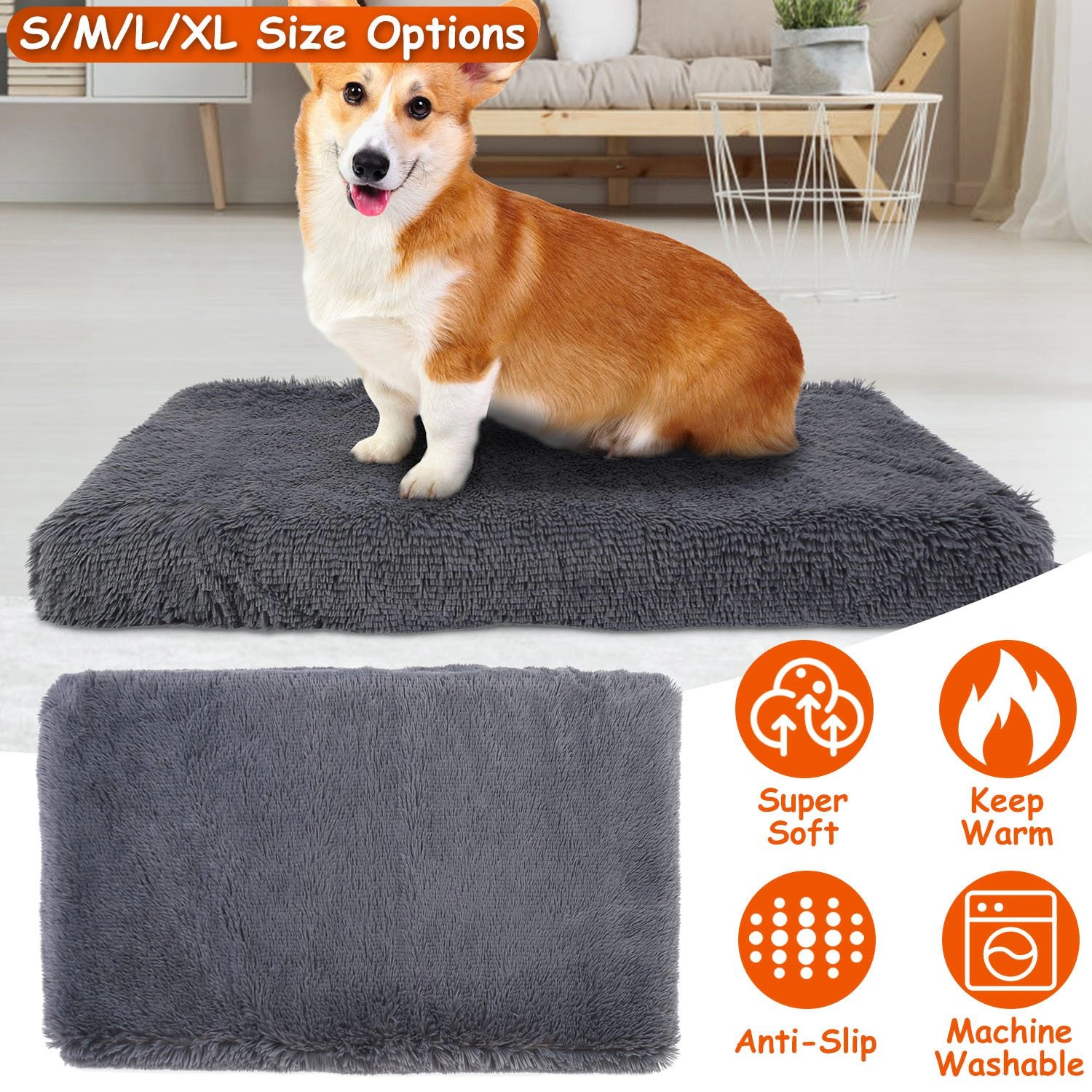 GBruno Plush Non-Slip Dog Bed Cushion Mat