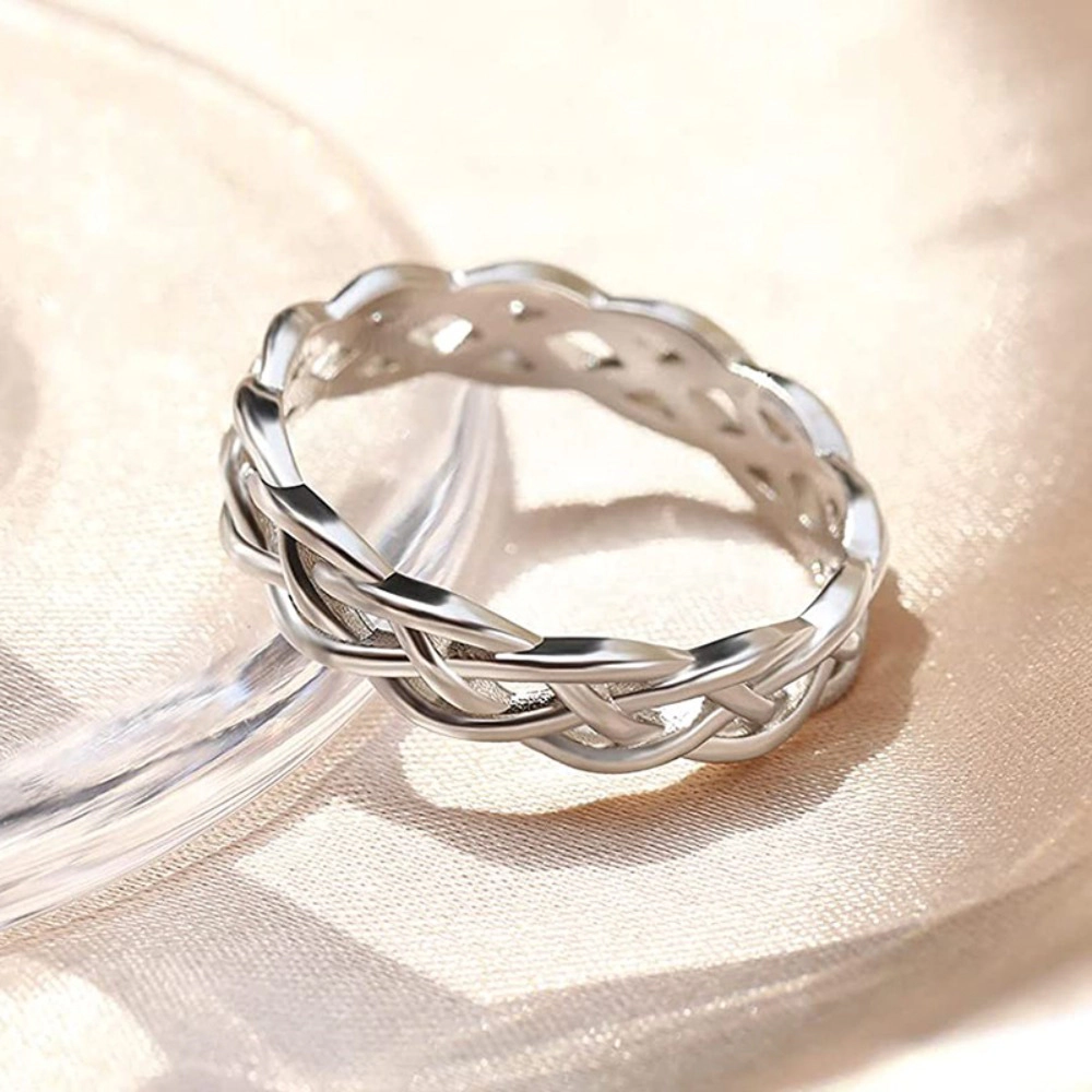 Celtic Knot Eternity Band Ring Classic Stackable Rings