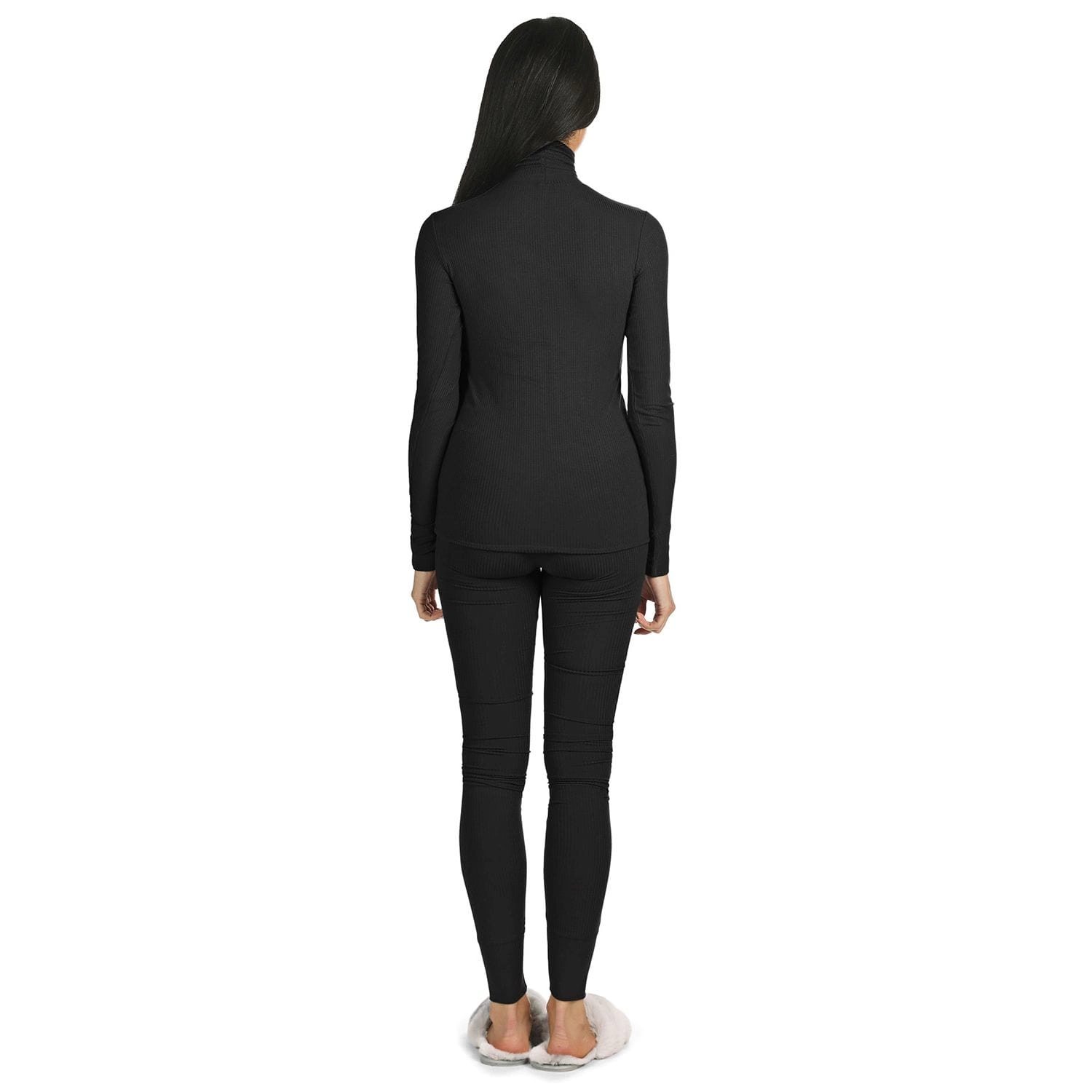 MeMoi Women's Luxe Ribbed Long Sleeve Top and Pants Set