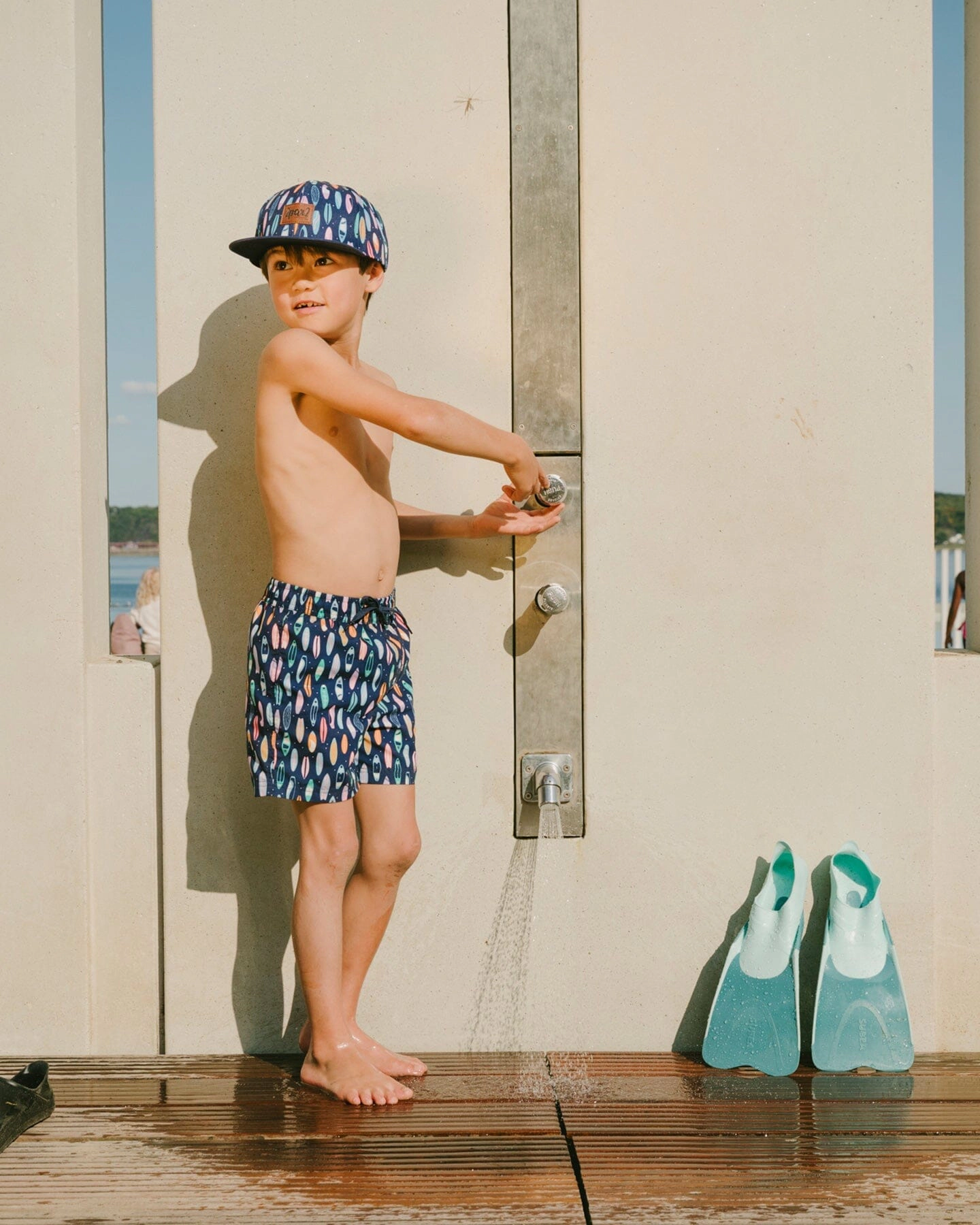 Deux par Boys Boardshorts Surfboard Print