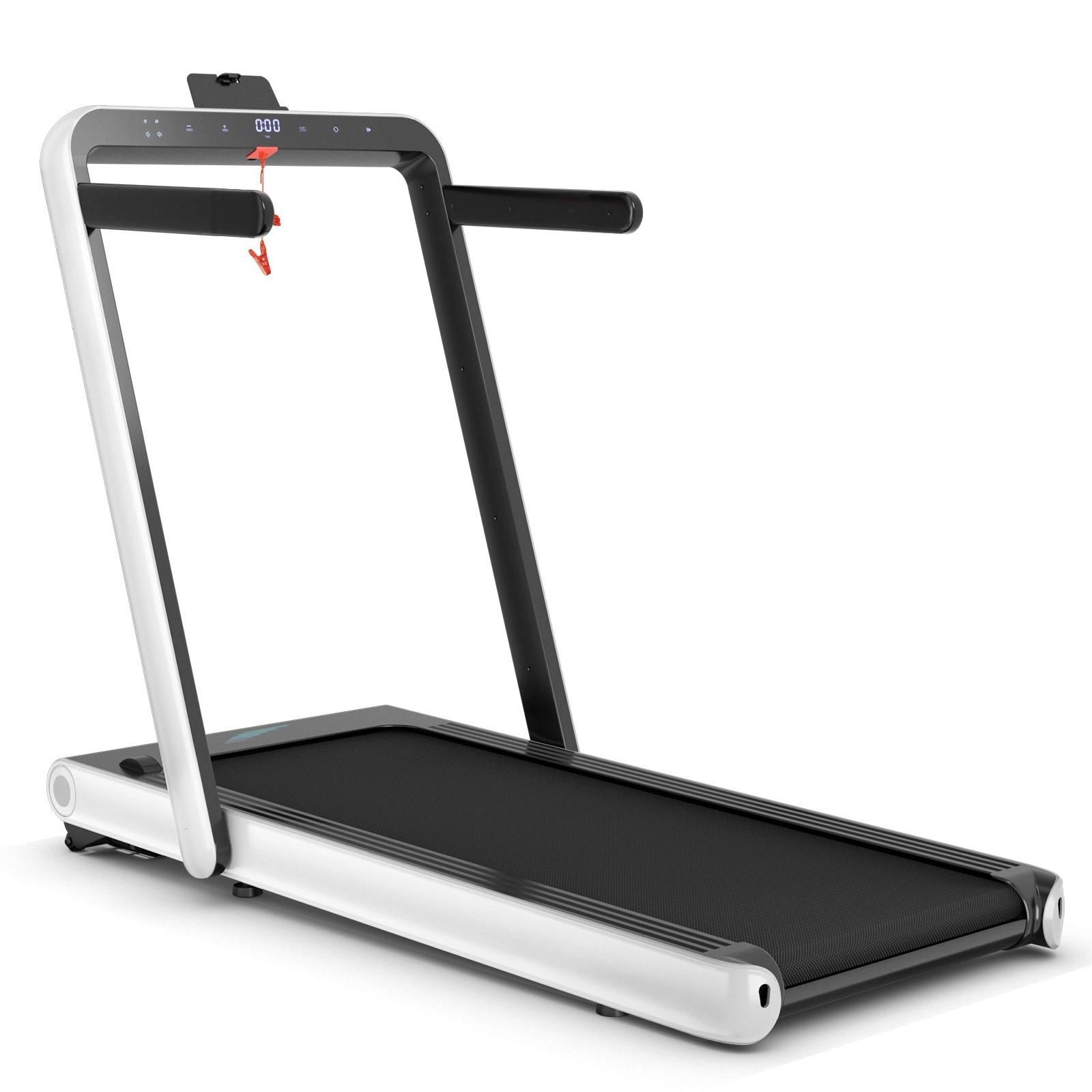 SUGIFT White 4.75-HP 2-in-1 Folding Treadmill with Colorful LED Light Bar 58-in W 31-in D 265-lb User Capacity