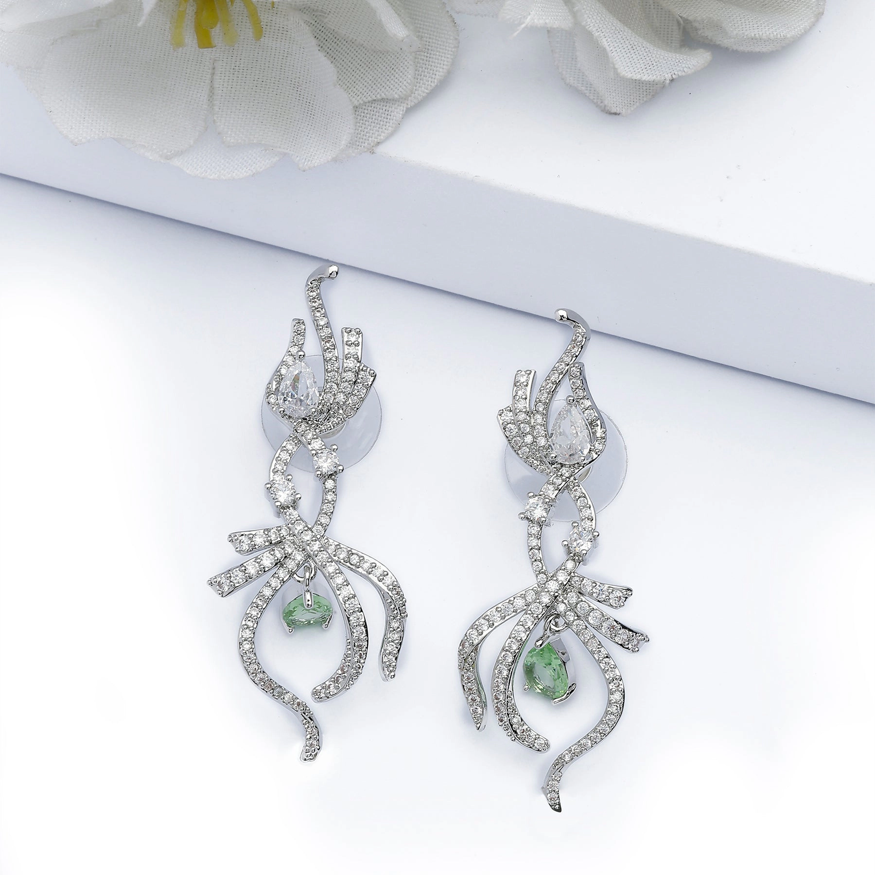 AGP PARIS Womens Infinity Pear Shaped Drop Earrings