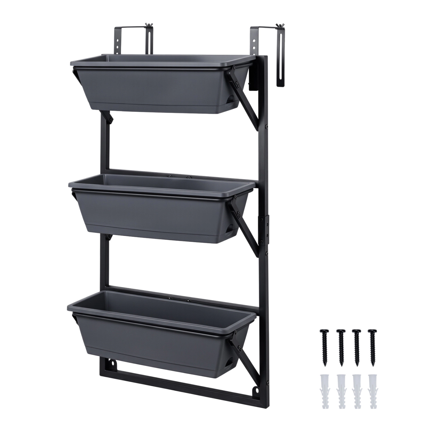 Hivvago Hanging Vertical Planter Wall-mounted Adjustable with Detachable Hooks
