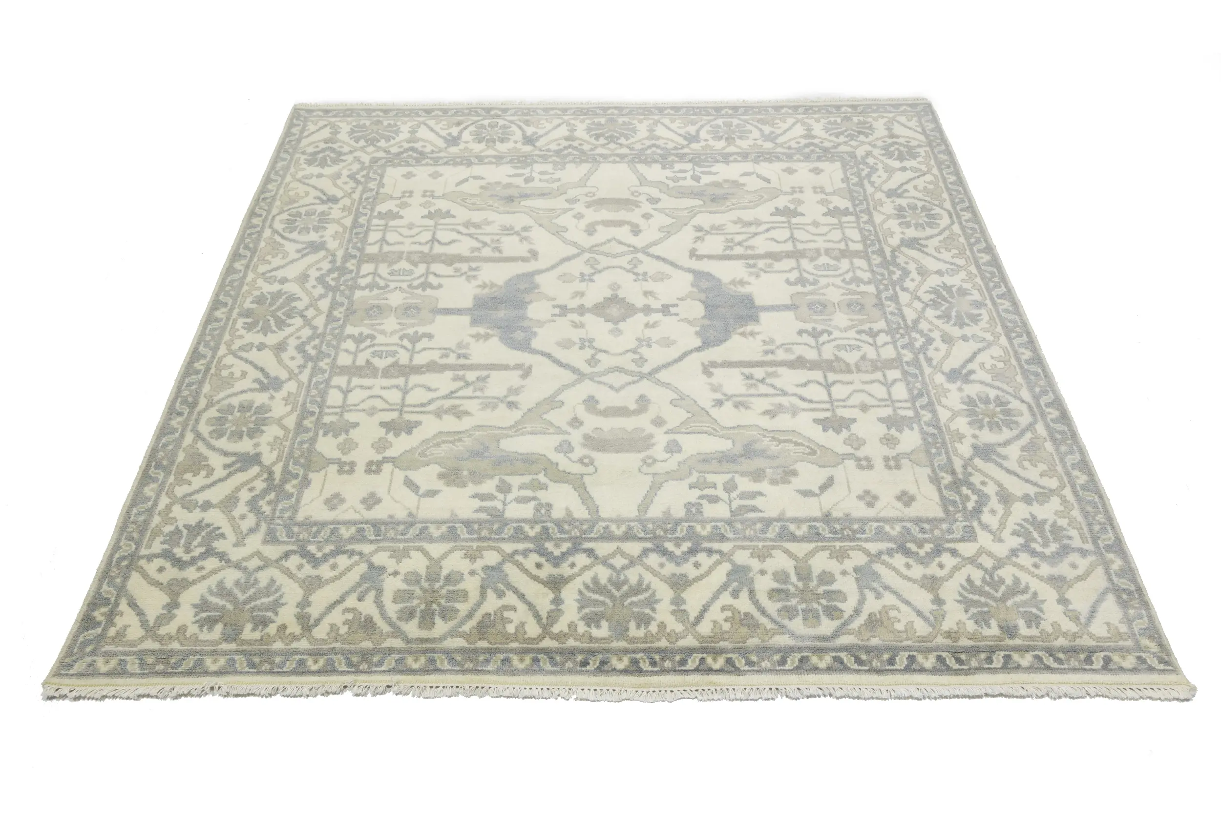 Magic Rugs 8'0 X 8'4 Oushak Hand Knotted Floral Oriental Wool Square Rug