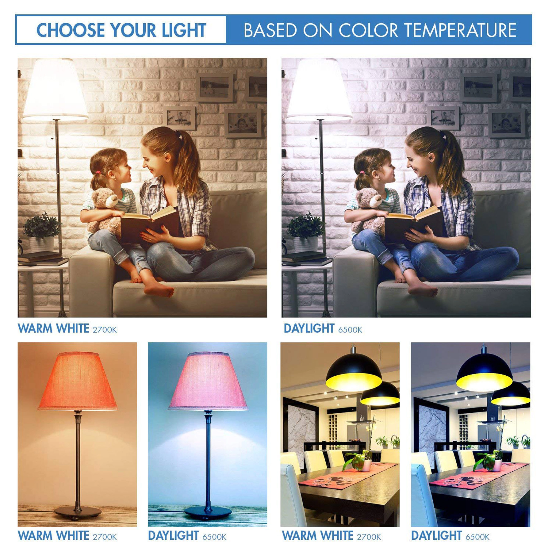 Viribright® A19 LED Bulb, E26, Screw Base, 60W, Dimmable, 810 Lumens, CEC, 90+ CRI, Cool White 4000K (4 Pack)