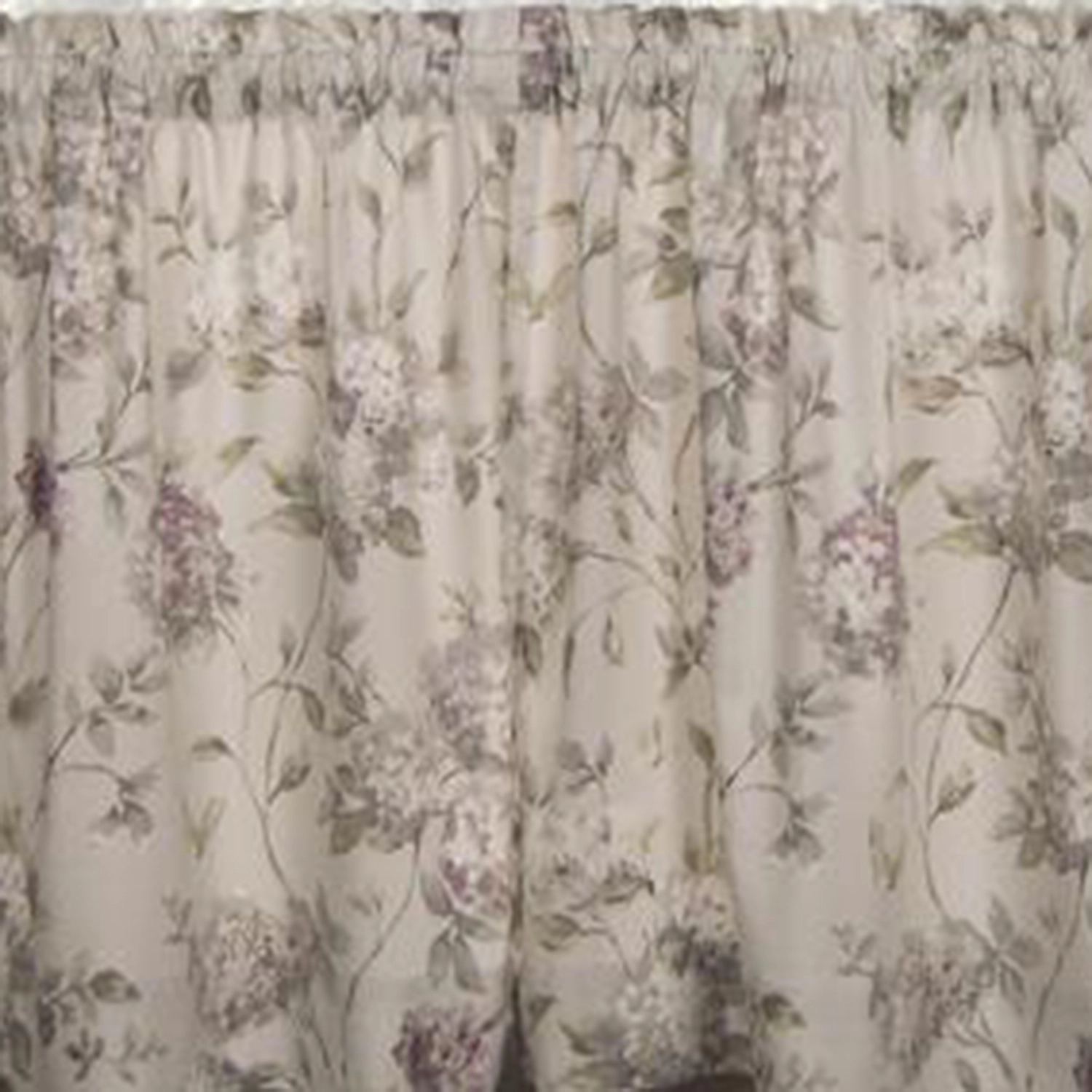 Ellis Curtain Abigail Design Printed Room Darkening 2 Piece Window Rod Pocket Pair Set With 2 Tiers56x24"56" x 24" Lilac