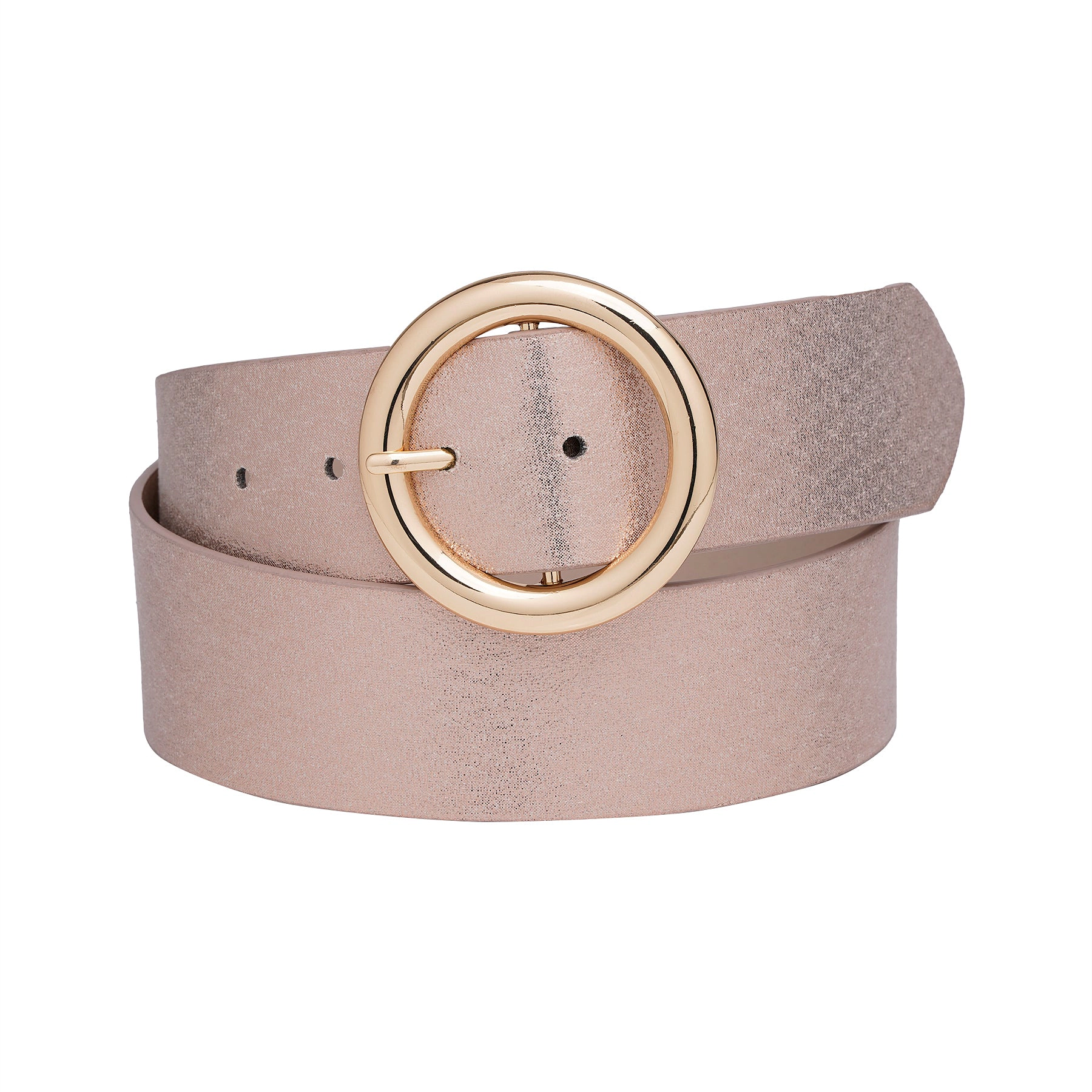 AGP PARIS Light Pink Round Buckle Women's Belt