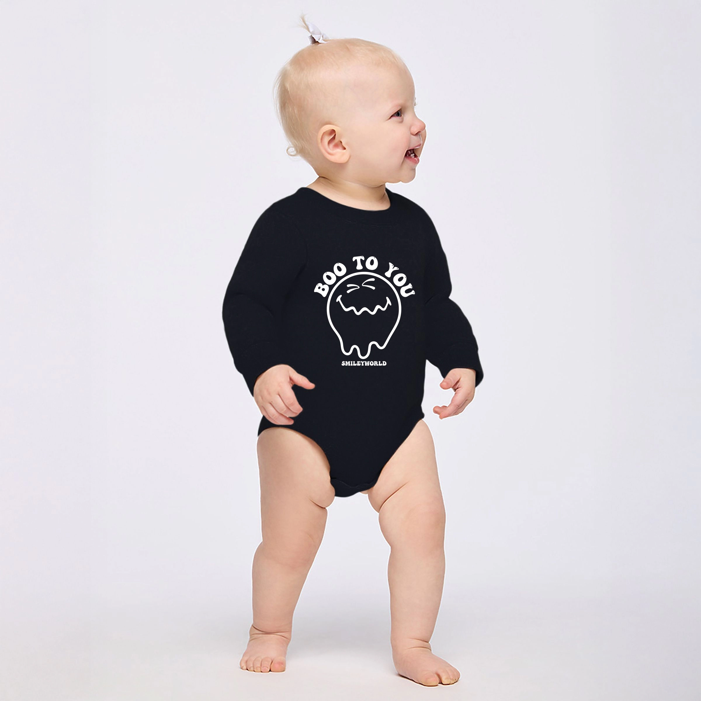 The Juniper Shop - Infant Fleece BodySuit SmileyWorld Boo To You