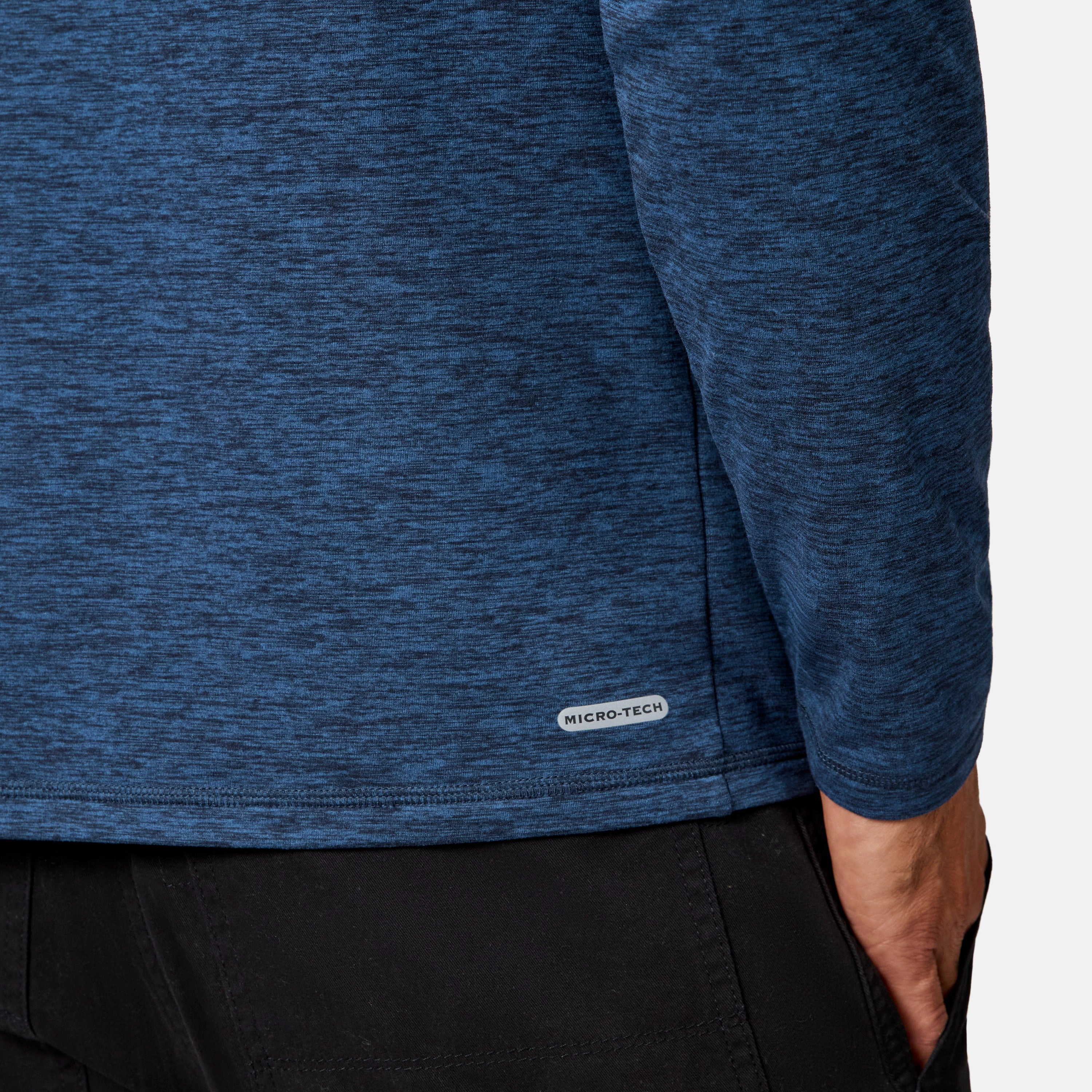 Free Country Men's Sueded Spacedye Quarter-Zip Long Sleeve Shirt