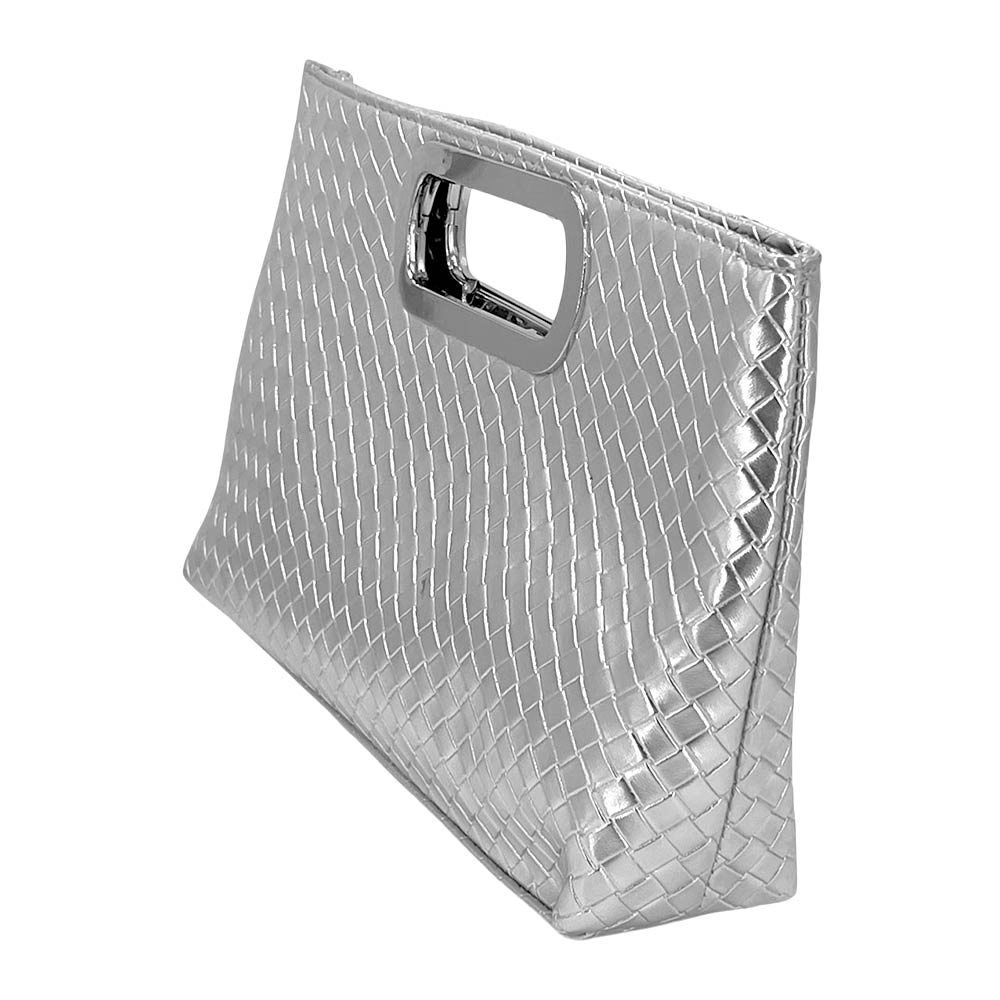 Fashnzfab Faux Leather Braided Evening Clutch Crossbody Bag