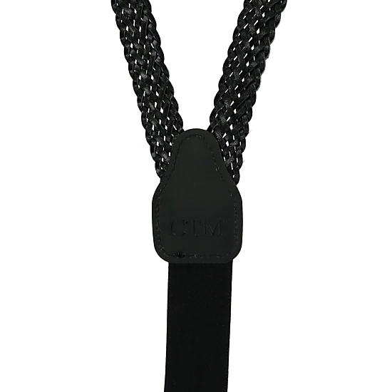 CTM® Coated Leather Button-End 3/4 Inch Braided Suspenders