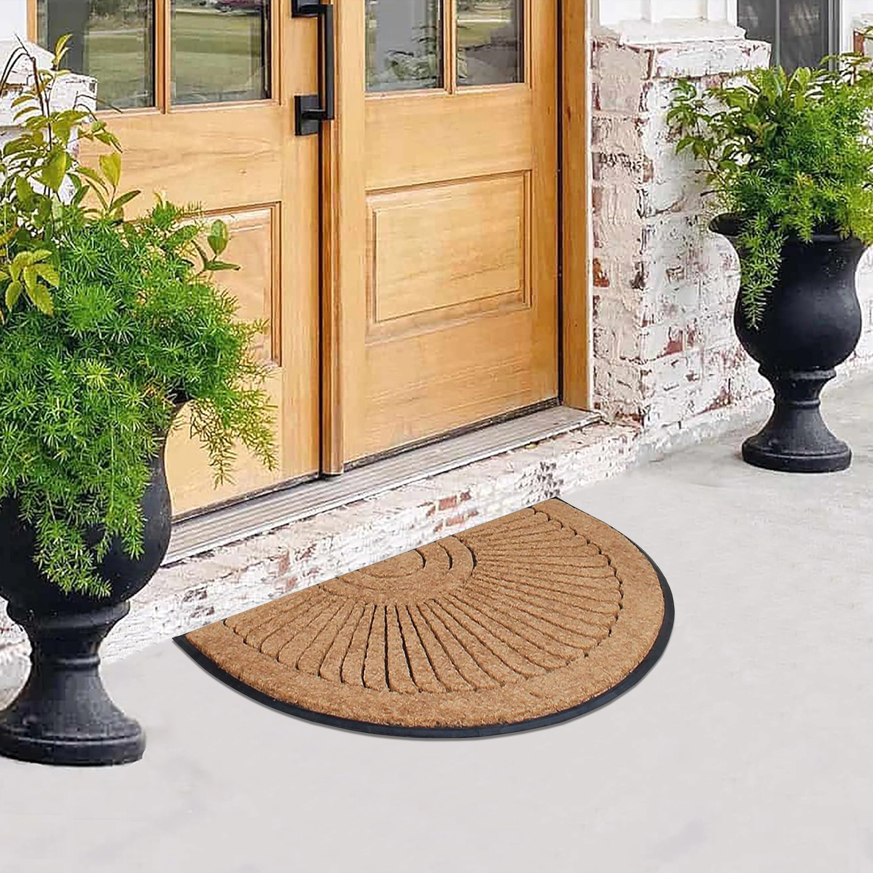A1HC Coir and Rubber Door Mat 30x48 Inches Heavy Duty Durable Long-Lasting Sunburst Semicircle