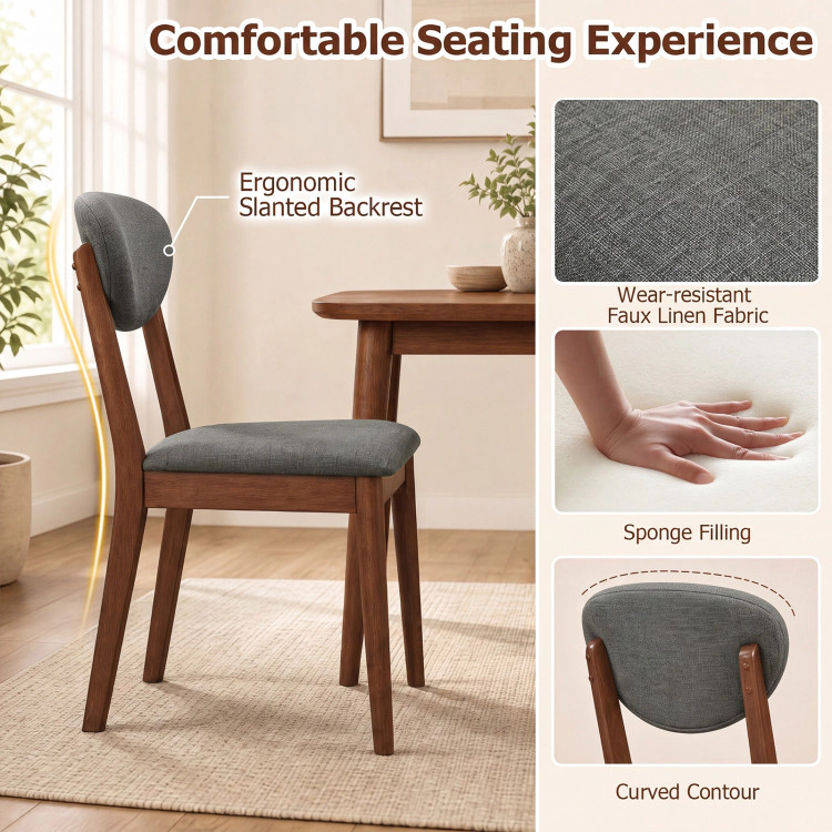 Hivvago 5-Piece Dining Set For 4 With Rectangular Table & Fabric Chairs For Living Room