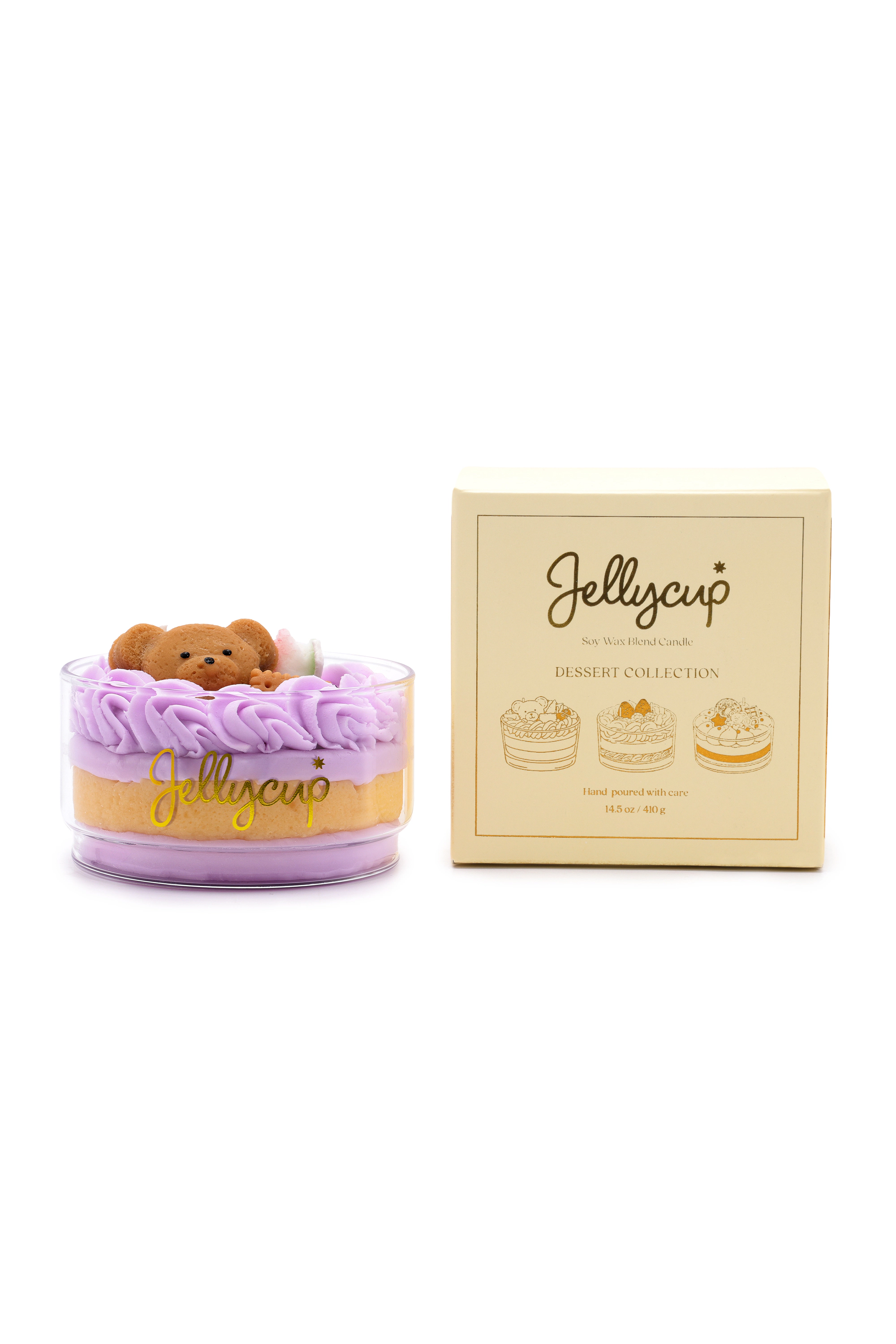 Jellycup Unisex Lavender Cream Scented Cake Soy Wax Candle