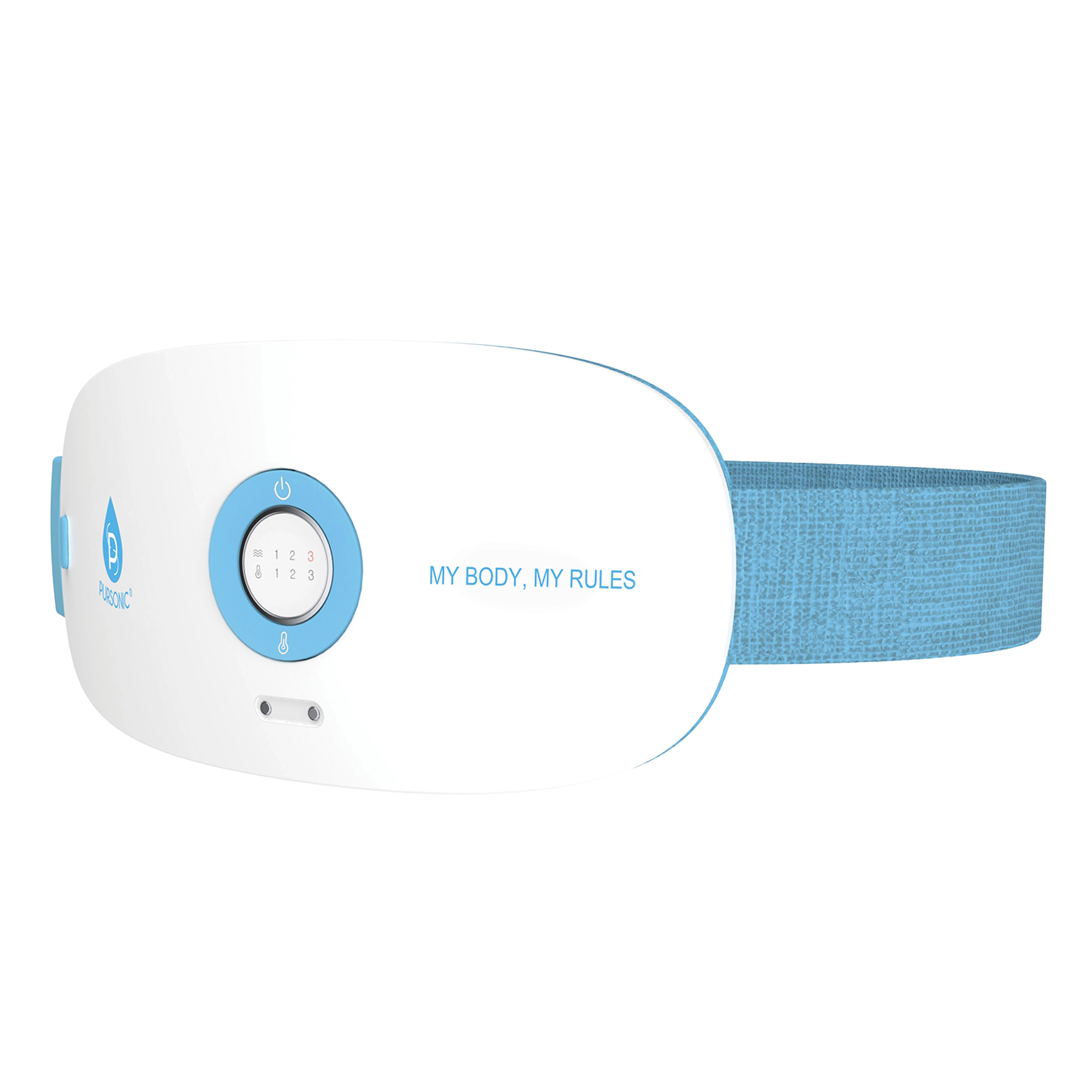 Pursonic Unisex Stomach & Back Massager, 3 Vibration Levels, 3 Heat Settings & USB Rechargeable