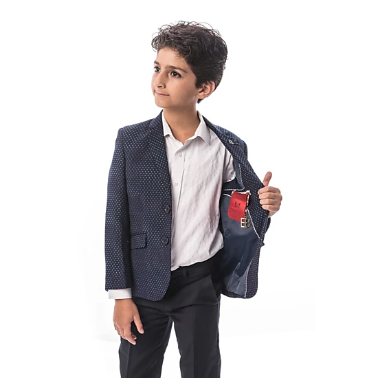 Elie Balleh Boys Slim Fit Digital Rain Blazer