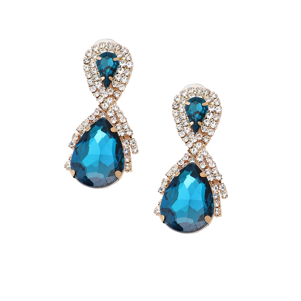 SOHI Women's Teardrop Stone Drop Earrings