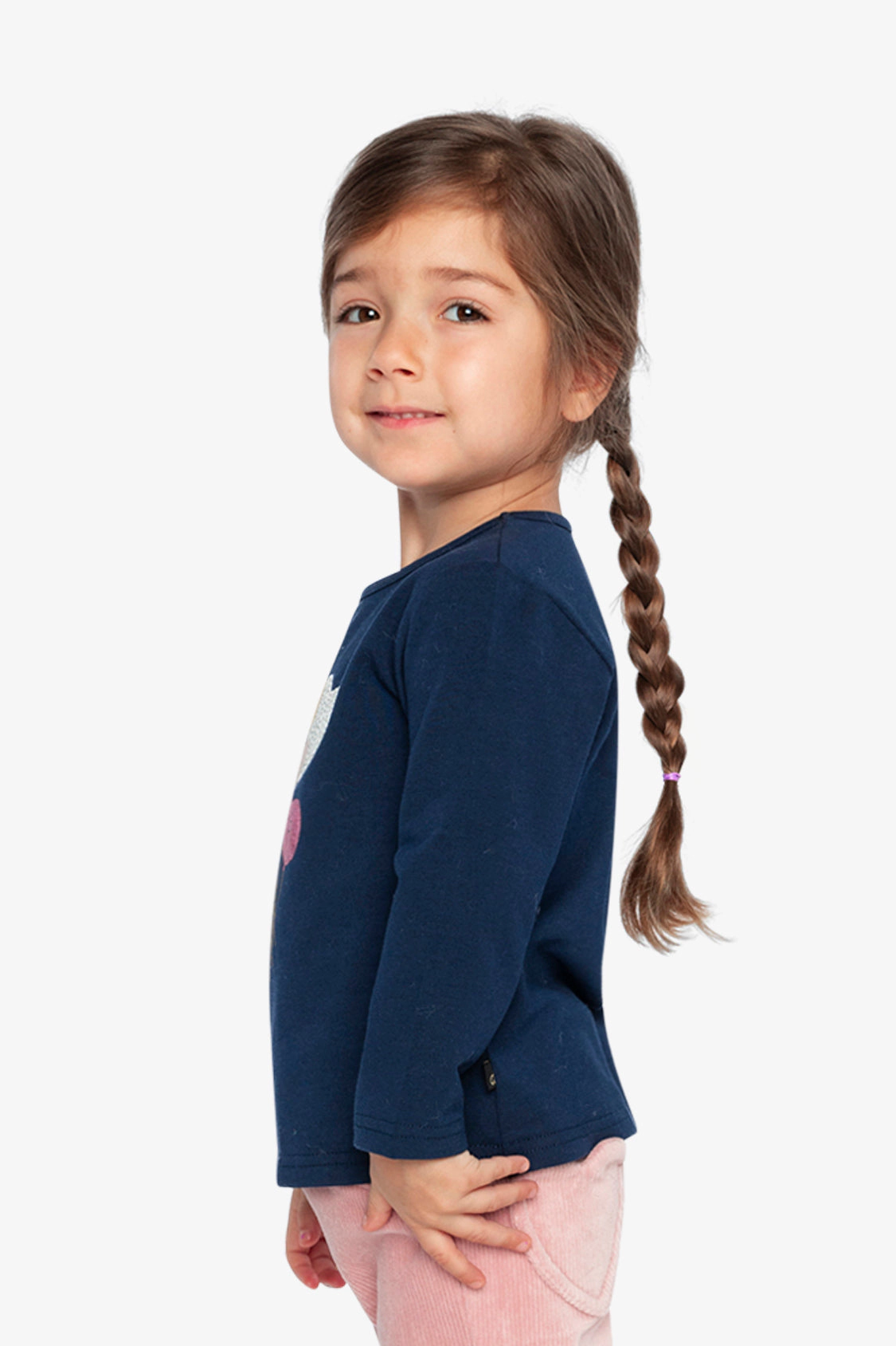 Deux par Girls Glittery Heart Balloon Organic Cotton Long Sleeve T-Shirt