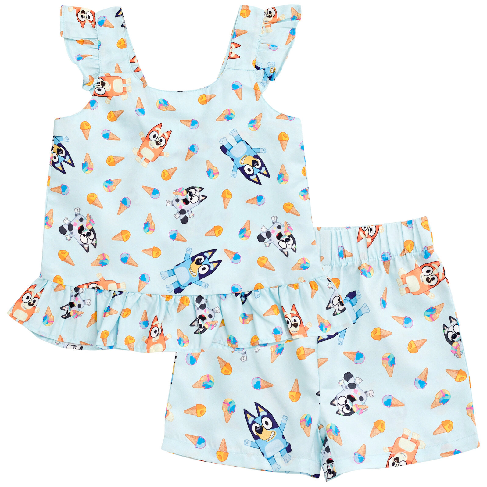 Bluey Dress Jumpsuit and 2-Piece Shorts Set